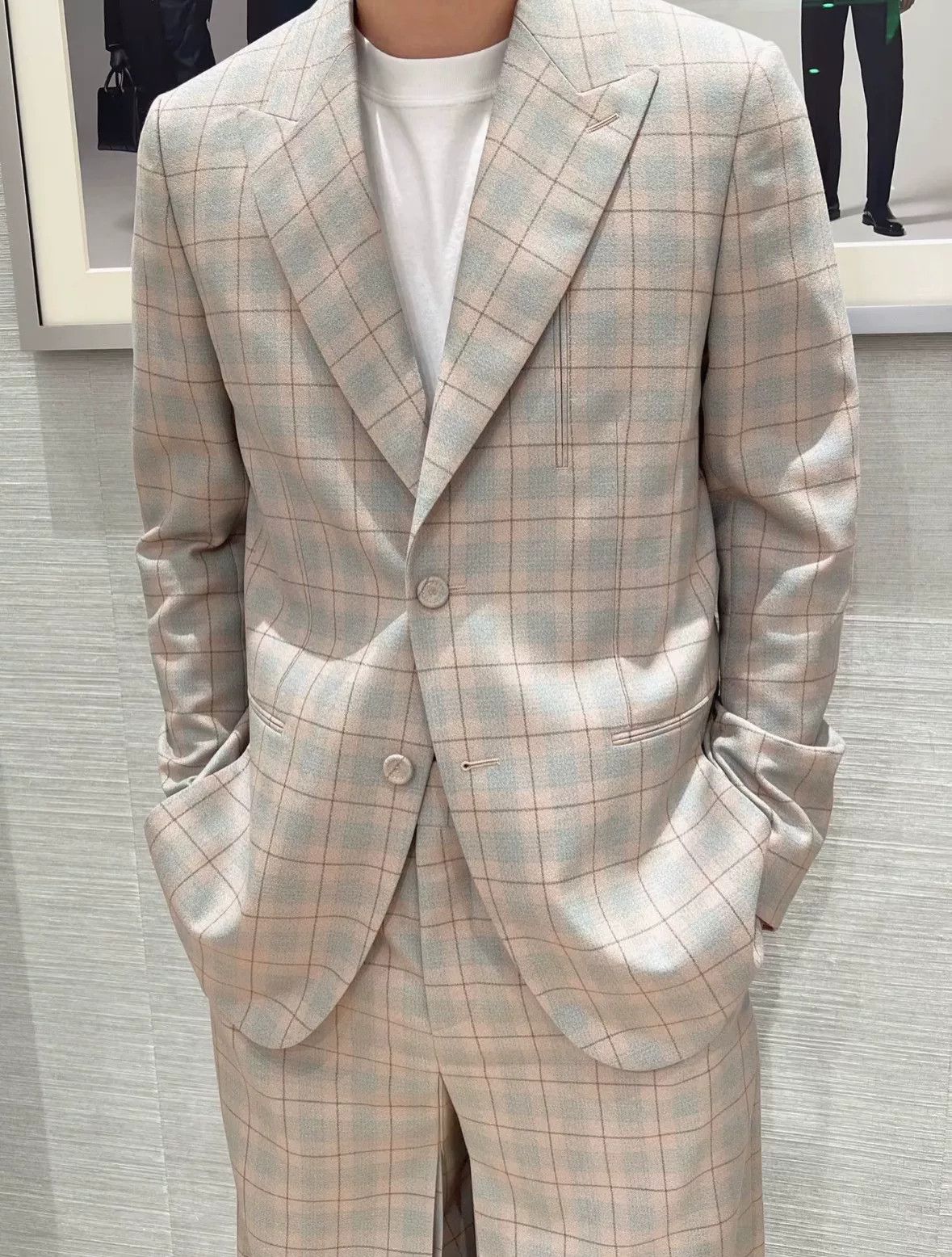 Dior Dior Man 23FW Beige Plaid Wool Blazer Size US M / EU 48-50 / 2 - 9 Thumbnail