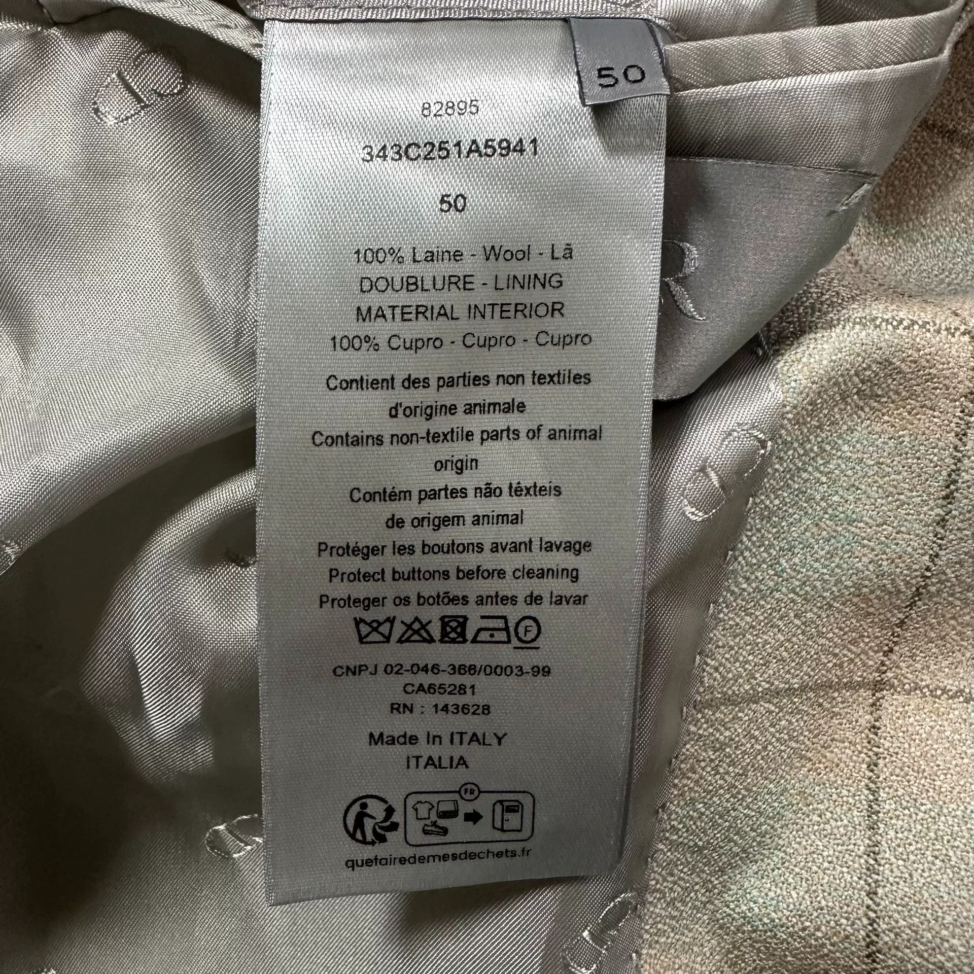 Dior Dior Man 23FW Beige Plaid Wool Blazer Size US M / EU 48-50 / 2 - 6 Thumbnail
