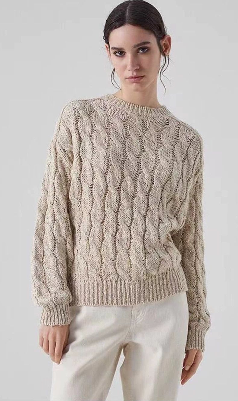 Brunello Cucinelli Brunello Cucinelli Beaded Cable Knit Sweater Size US M / EU 48-50 / 2 - 4 Thumbnail