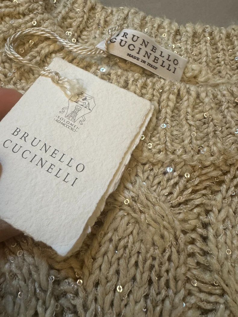 Brunello Cucinelli Brunello Cucinelli Beaded Cable Knit Sweater Size US M / EU 48-50 / 2 - 2 Thumbnail