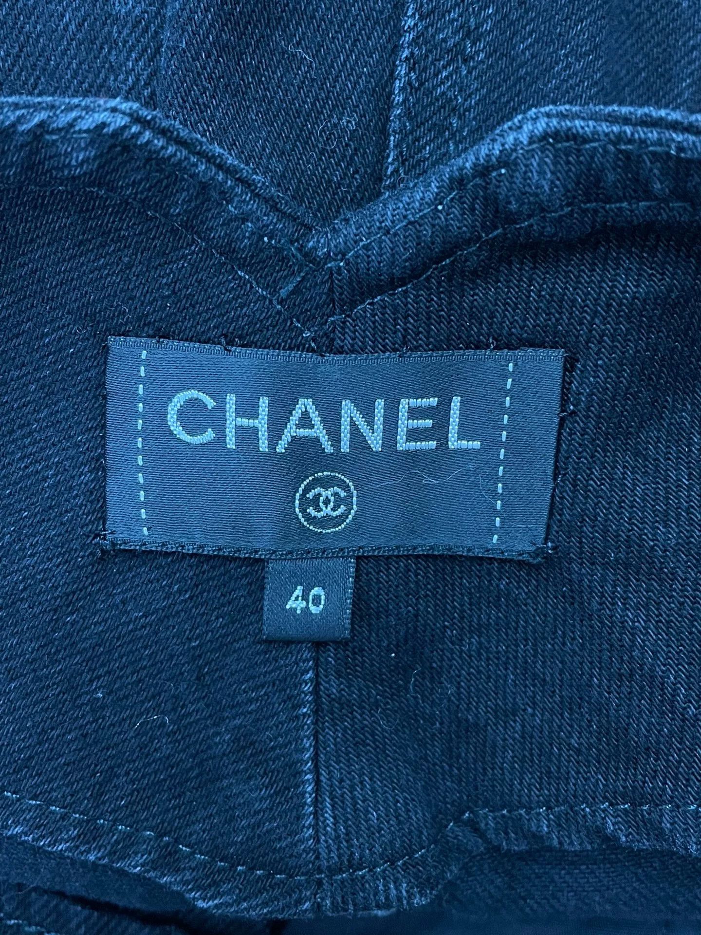 Chanel Chanel Black Denim Mesh Panel Pants Size US 36 / EU 52 - 3 Thumbnail