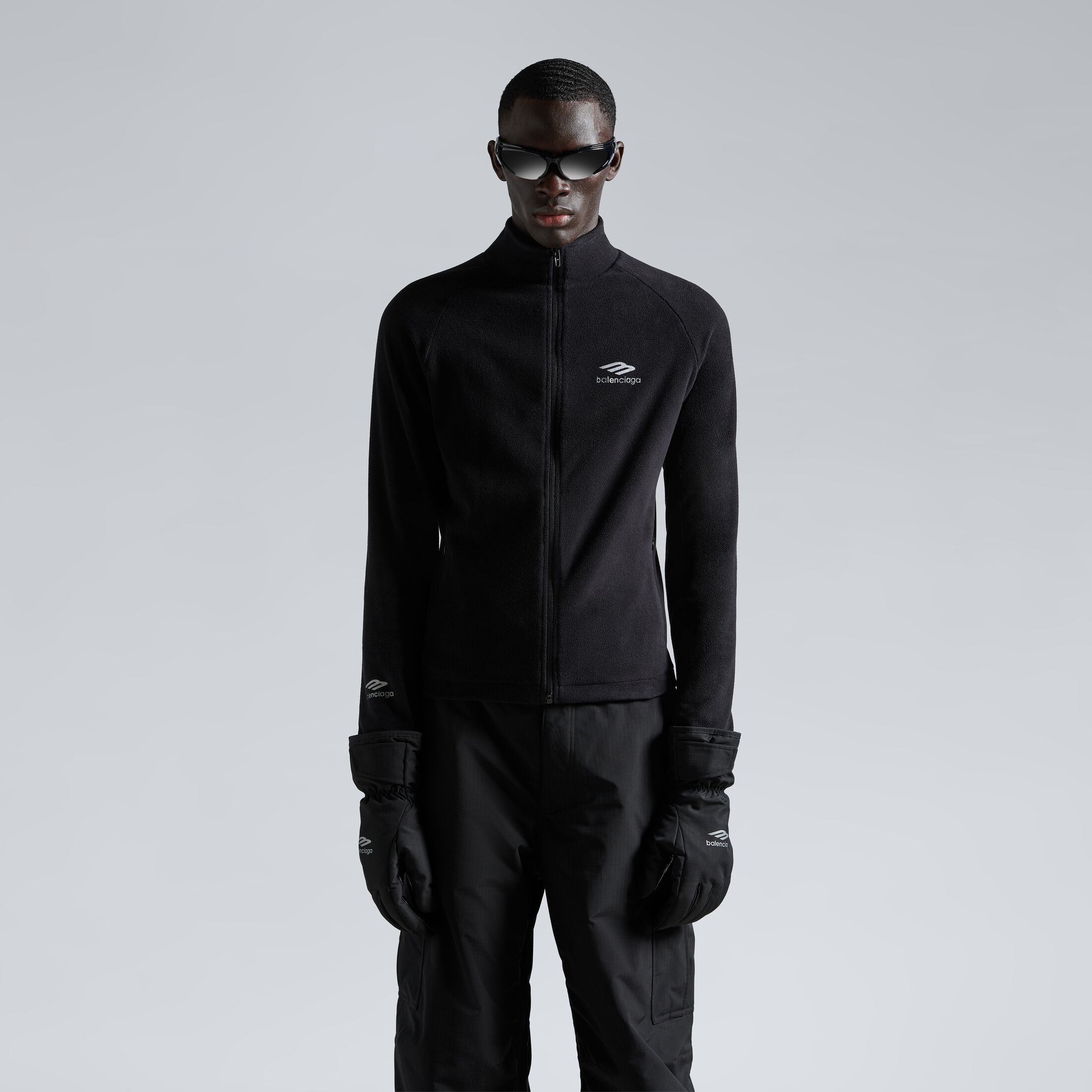 Balenciaga 3B SPORTS ICON ZIP-UP JACKET IN BLACK Size US XL / EU 56 / 4 - 2 Thumbnail