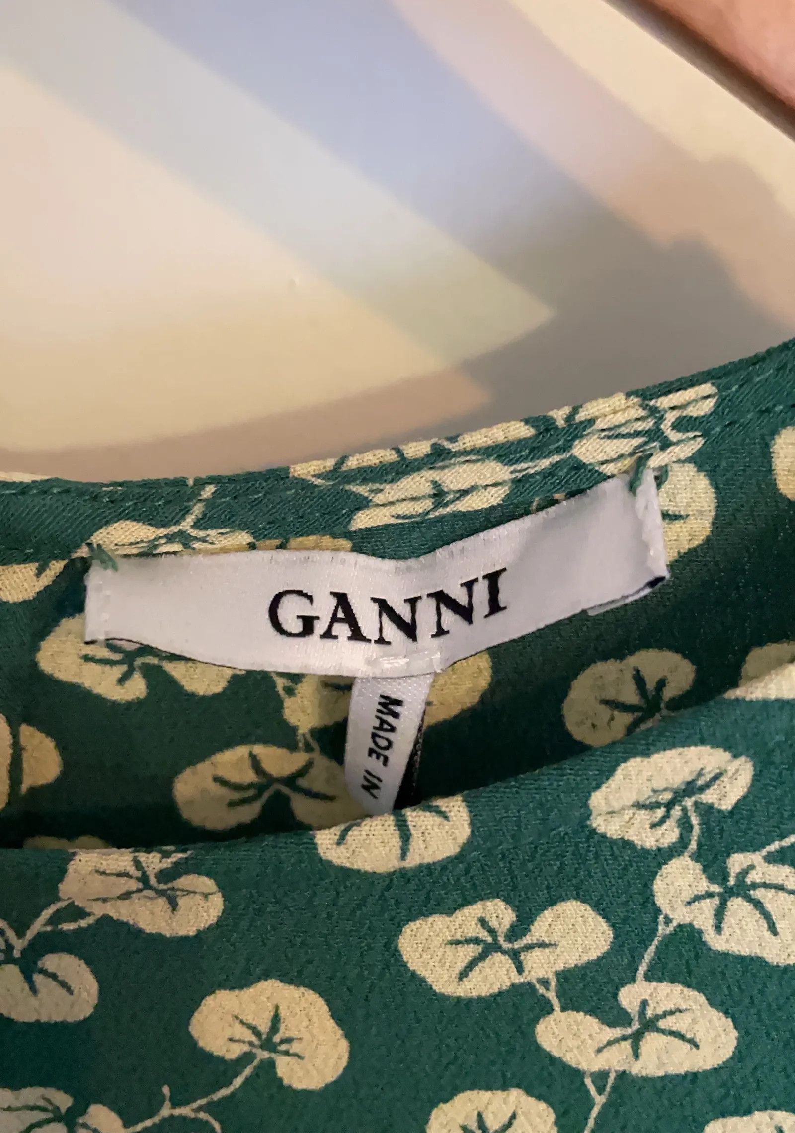 Ganni Ganni Dalton Crepe i Verdant Green Dress Size S / US 4 / IT 40 - 2 Thumbnail