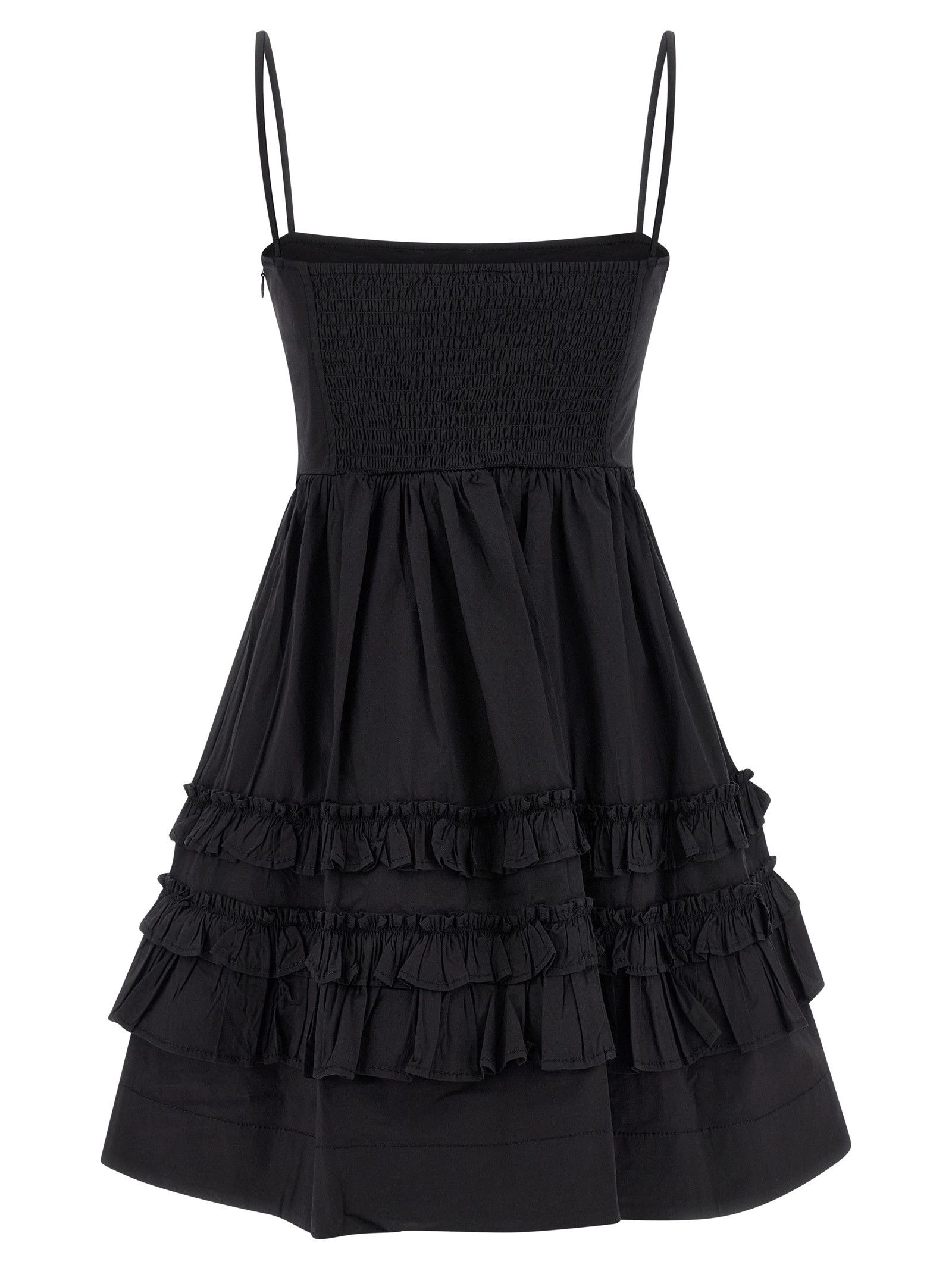 Ganni 'Black Mini Frill' Dress Size XS / US 0-2 / IT 36-38 - 2 Thumbnail