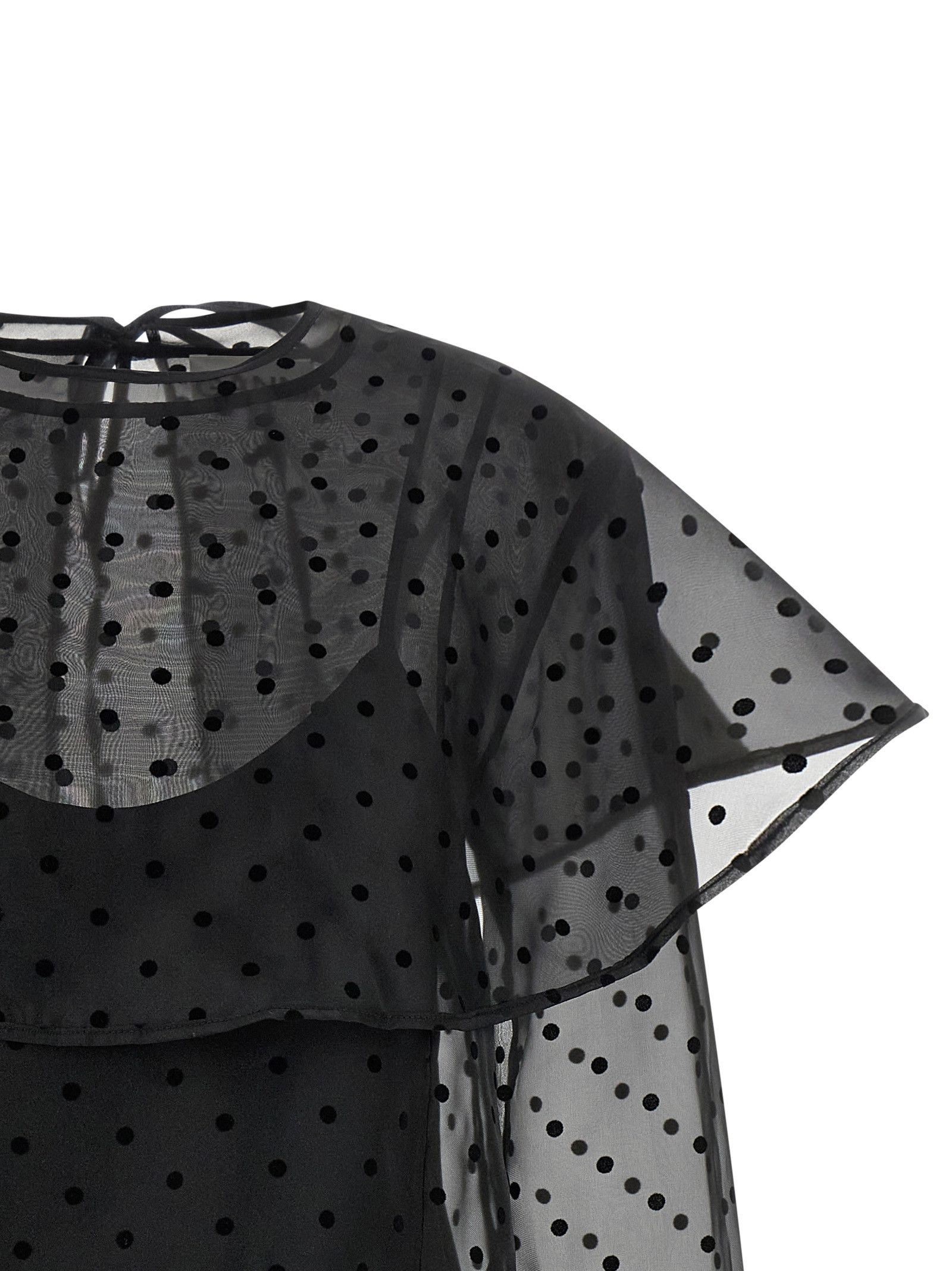 Ganni 'Black Organza Circle Collar' Dress Size XXS / US 00 / IT 34 - 4 Thumbnail