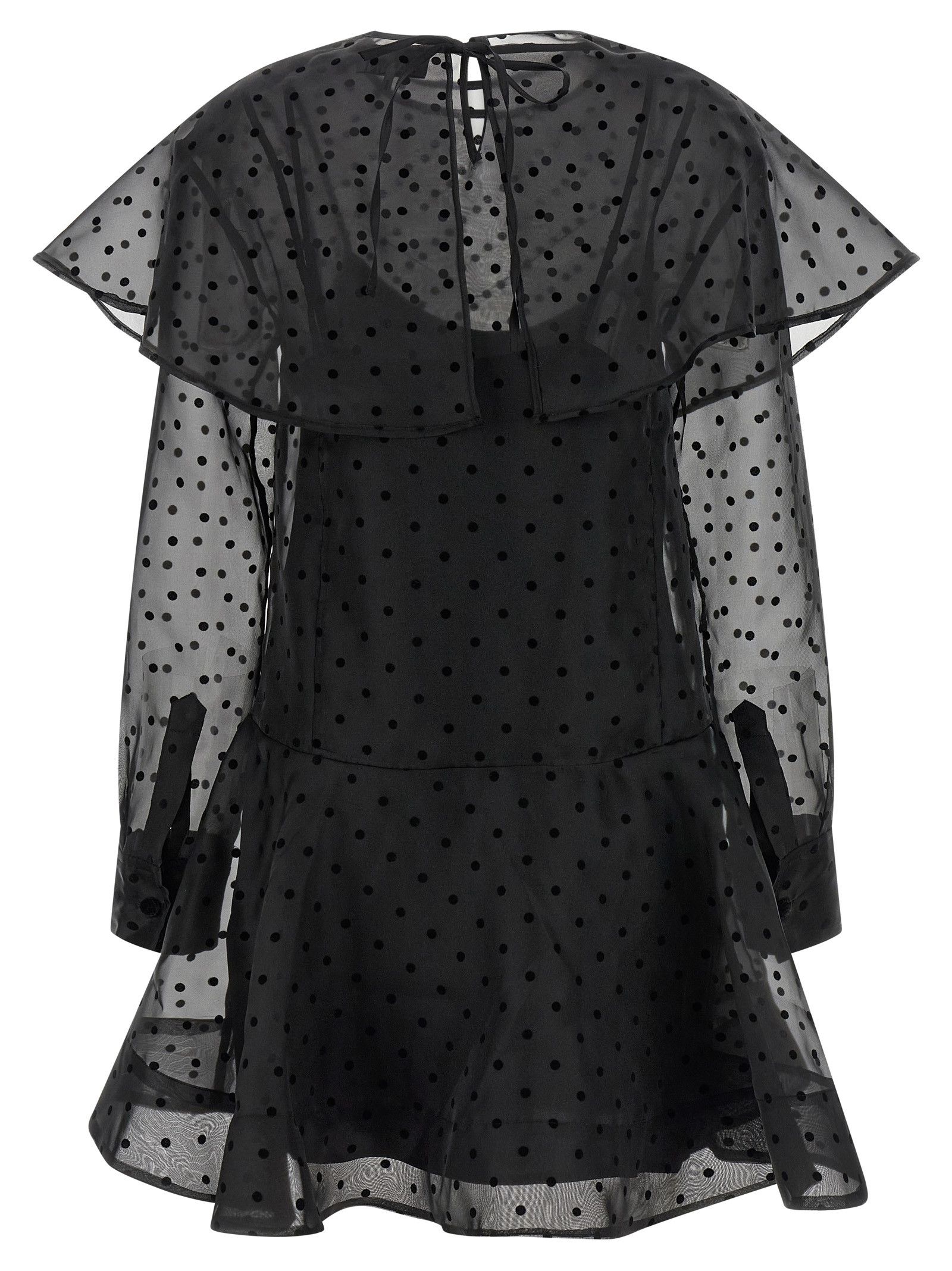 Ganni 'Black Organza Circle Collar' Dress Size XS / US 0-2 / IT 36-38 - 3 Thumbnail