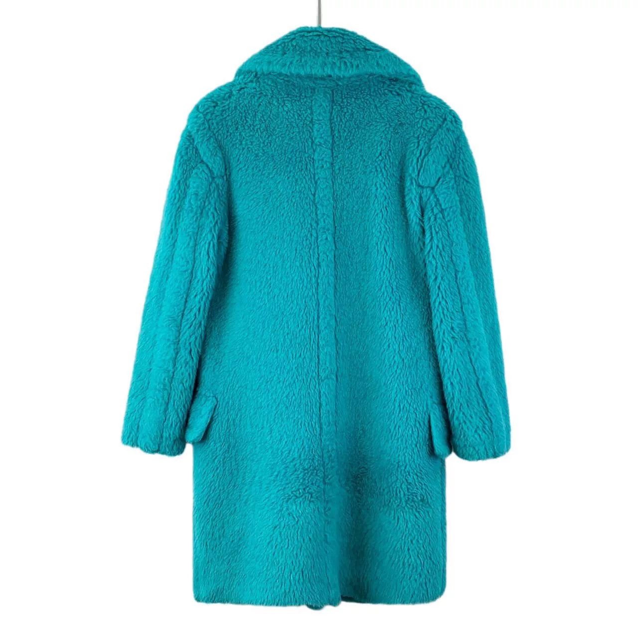Max Mara maxmara turquoise teddy double-breasted coat Size US M / EU 48-50 / 2 - 2 Thumbnail