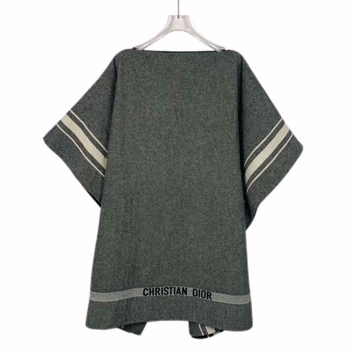 Dior christian dior gray striped wool poncho coat Size US S / EU 44-46 / 1 - 2 Thumbnail