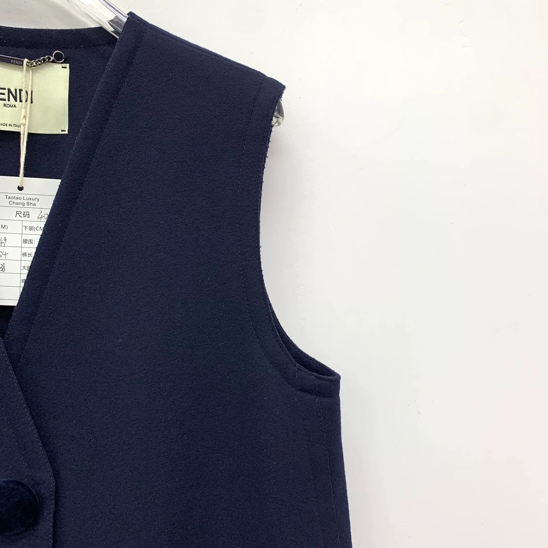 Fendi fendi navy wool sleeveless vest with pockets Size US M / EU 48-50 / 2 - 3 Thumbnail