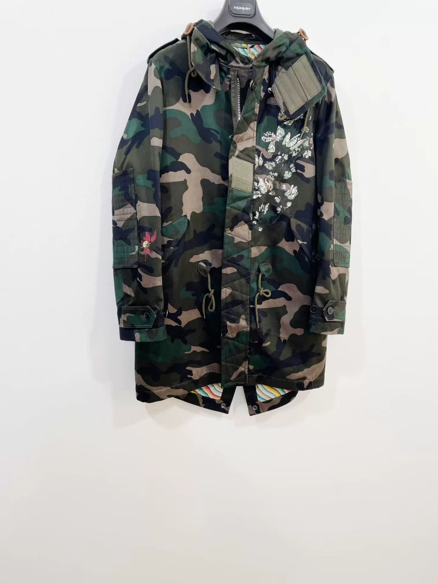 Valentino VALENTINO Mid-Length Camouflage Coat Size US XL / EU 56 / 4 - 2 Thumbnail