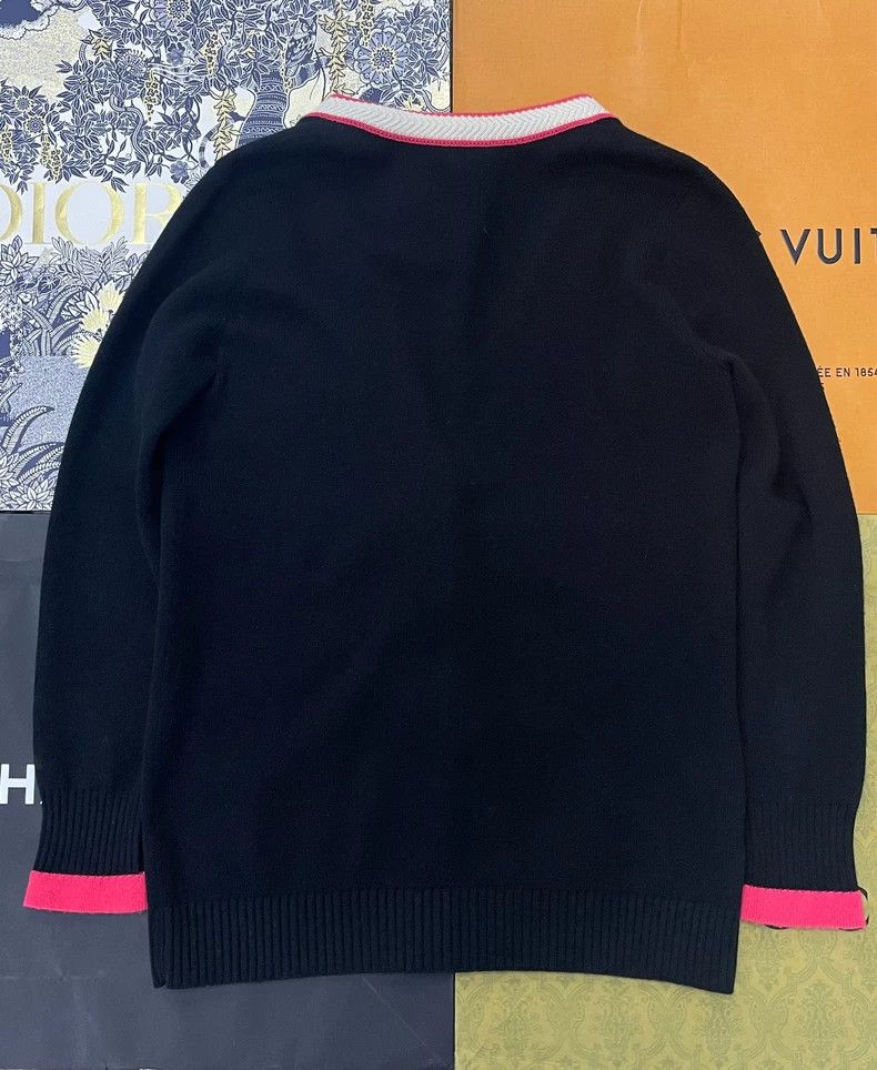 Chanel Chanel Black White Cashmere Cardigan Size US M / EU 48-50 / 2 - 3 Thumbnail