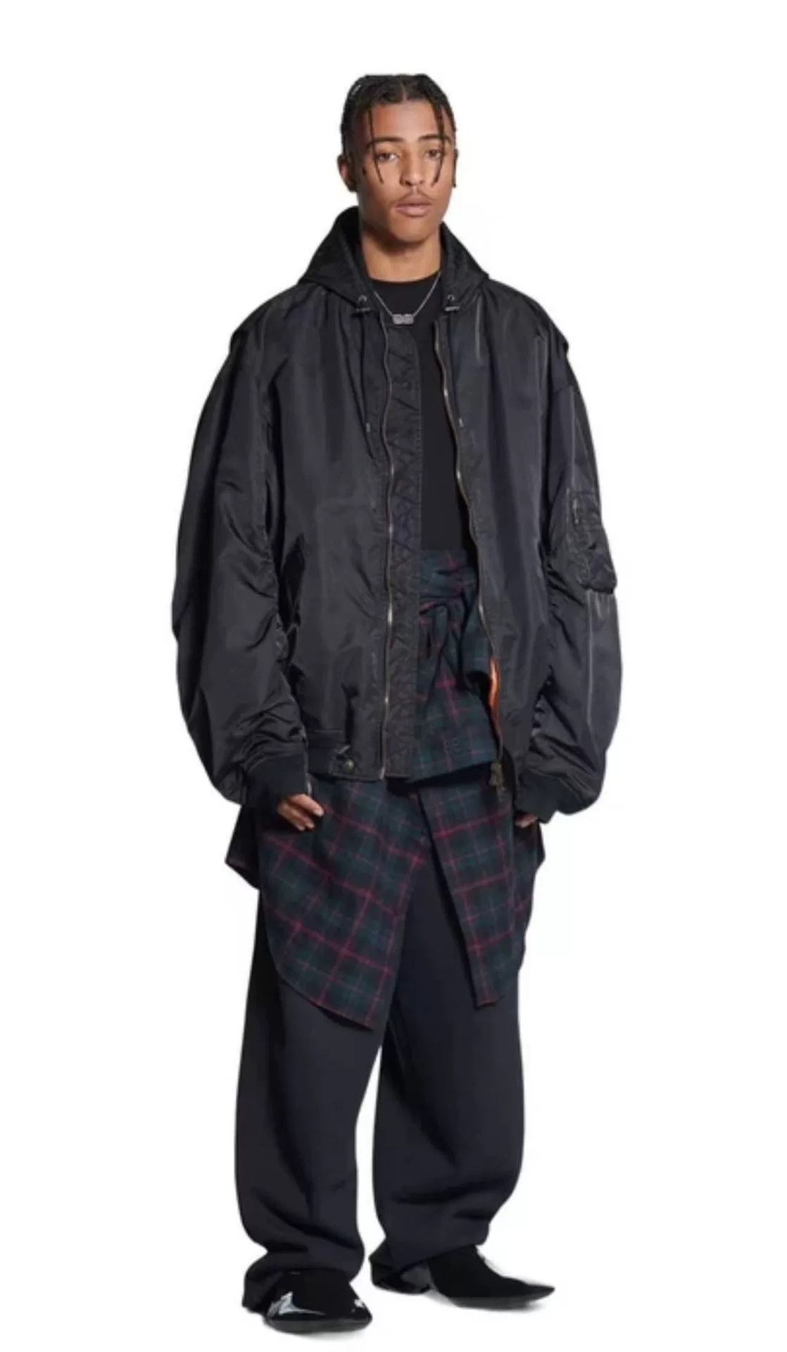 Balenciaga Balenciaga 3B Embroidered Nylon Bomber Jacket Size US XXS / EU 40 - 6 Thumbnail