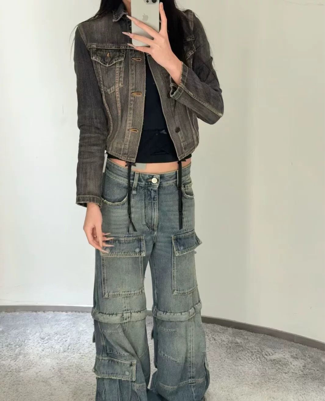 Balenciaga Balenciaga 25 Cargo Denim Flare Pants Size US 26 / EU 42 - 7 Thumbnail