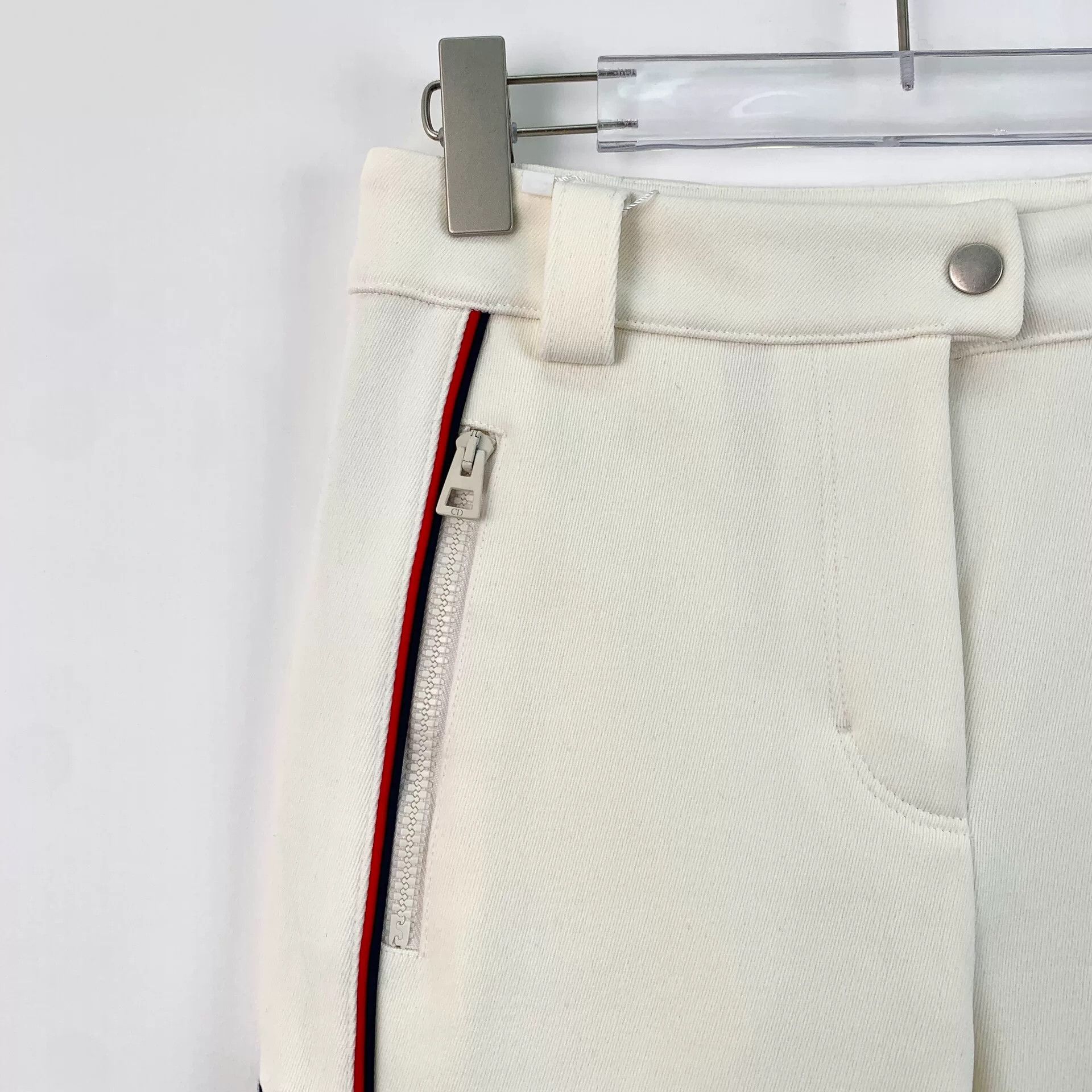 Dior christian dior white striped embroidered pants Size US 38 / EU 54 - 3 Thumbnail