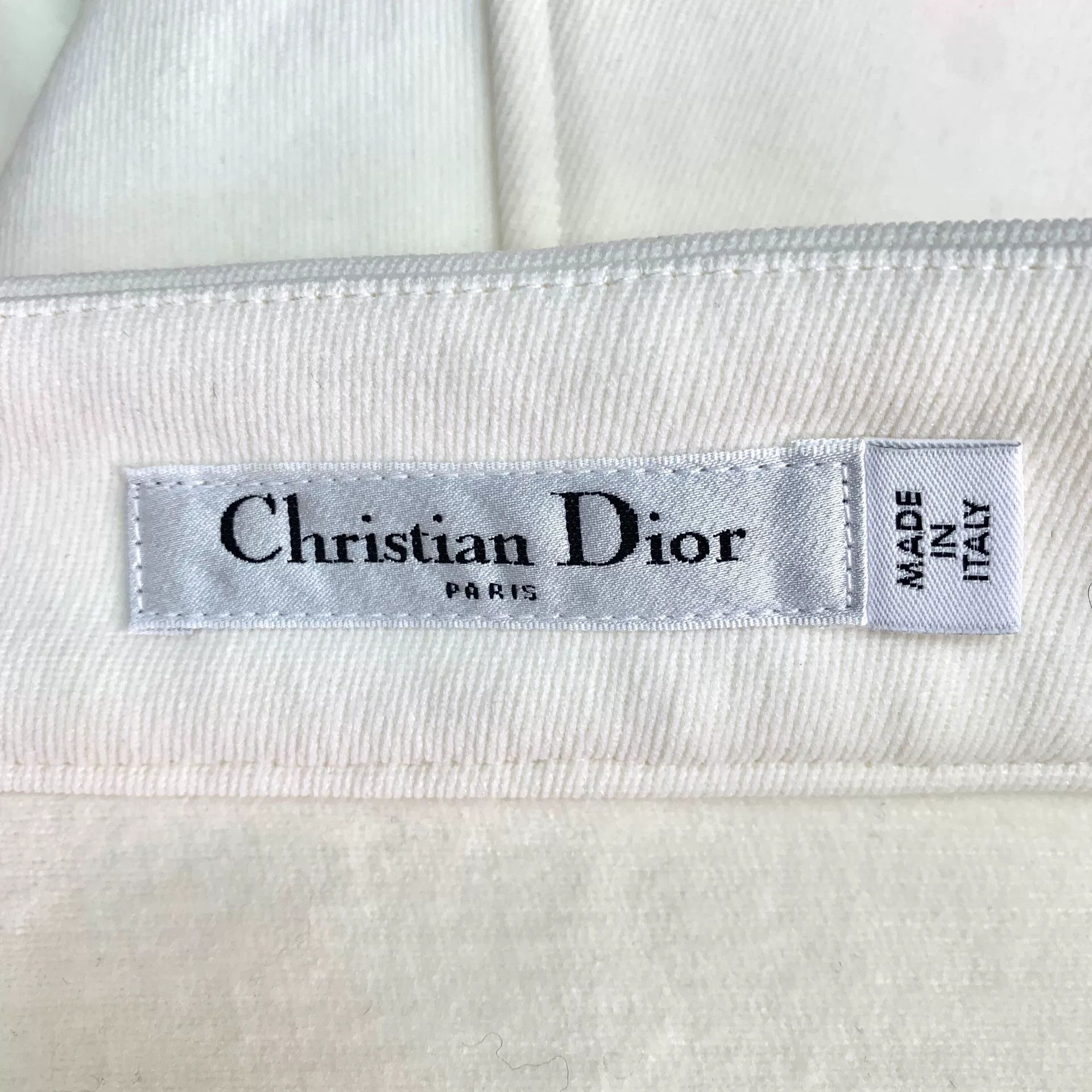 Dior christian dior white striped embroidered pants Size US 38 / EU 54 - 6 Thumbnail
