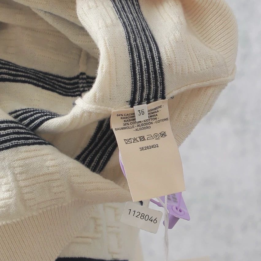Hermes Hermes Black White Stripe Cashmere Sweater Size US S / EU 44-46 / 1 - 5 Thumbnail
