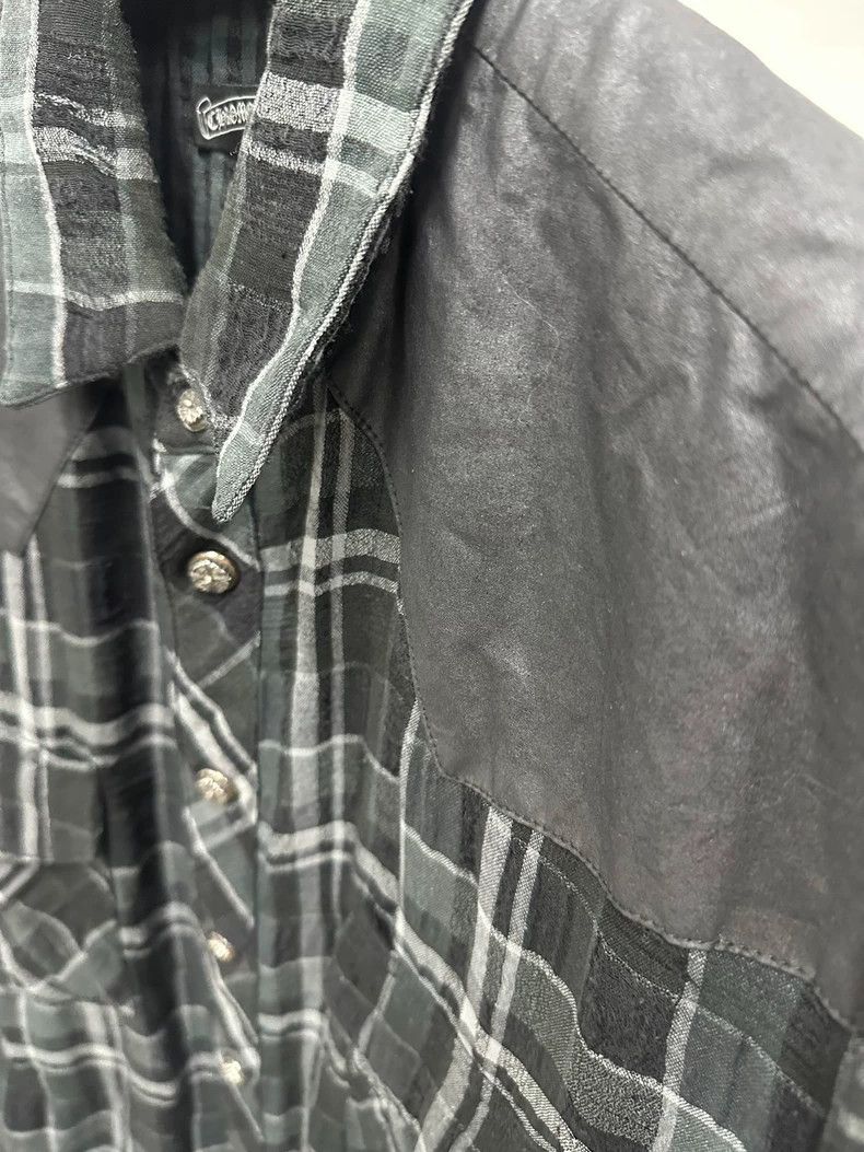 Chrome Hearts Chrome Hearts Plaid Leather Trim Shirt Jacket Size US L / EU 52-54 / 3 - 4 Thumbnail