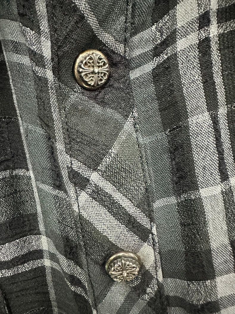 Chrome Hearts Chrome Hearts Plaid Leather Trim Shirt Jacket Size US L / EU 52-54 / 3 - 3 Thumbnail