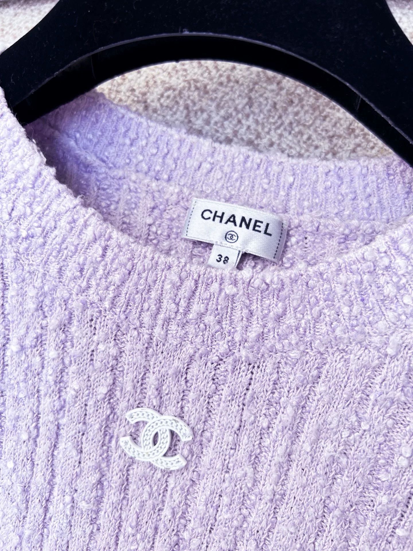 Chanel 22P Purple Sleeveless Top