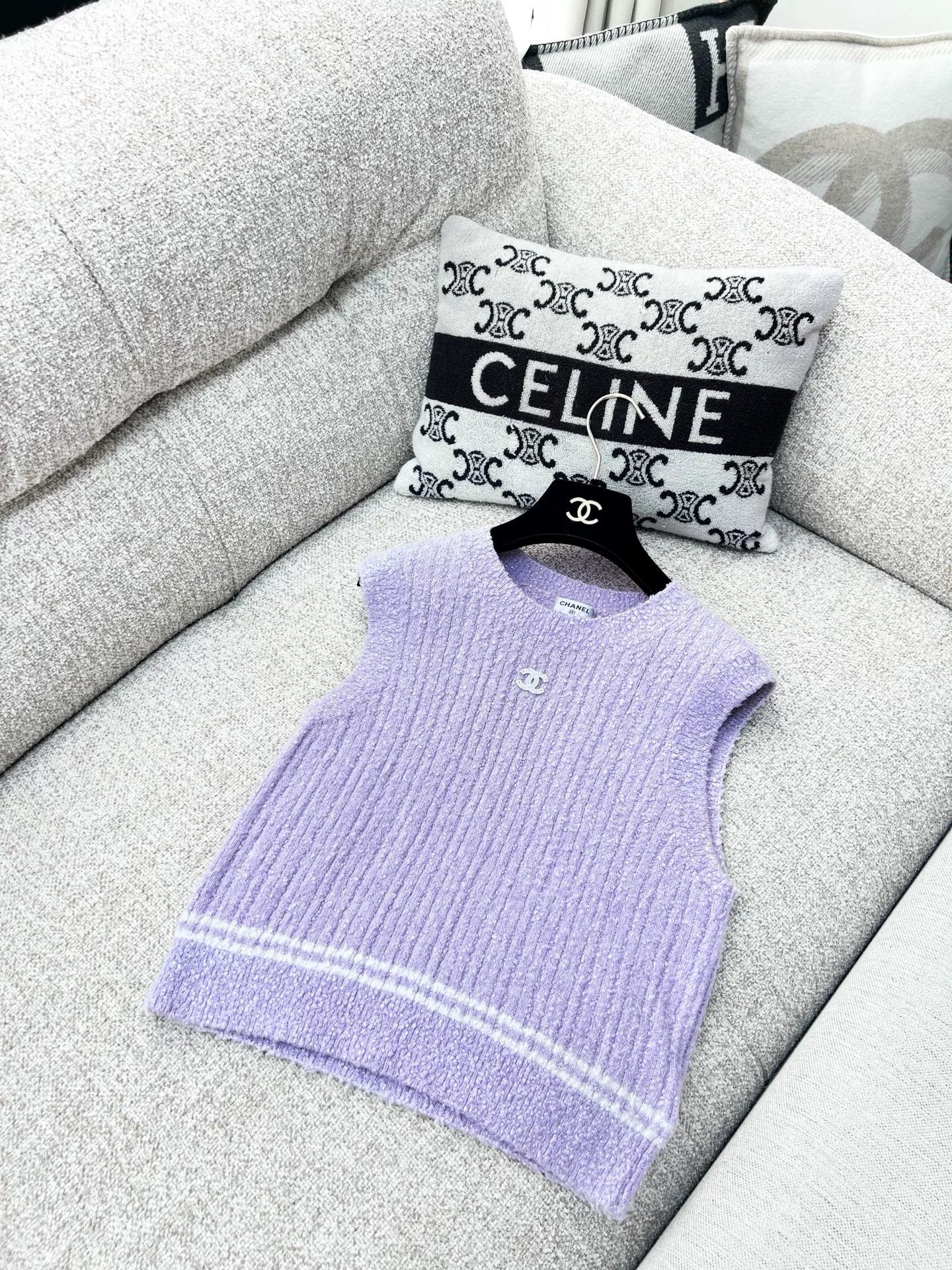 Chanel 22P Purple Sleeveless Top