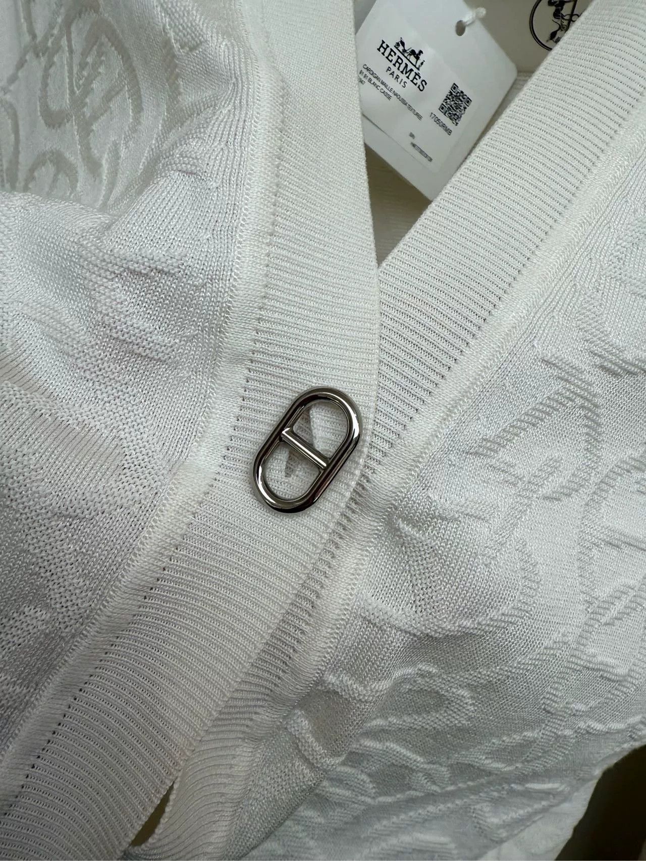 Hermes Hermes White Knit Cardigan Size US M / EU 48-50 / 2 - 6 Thumbnail