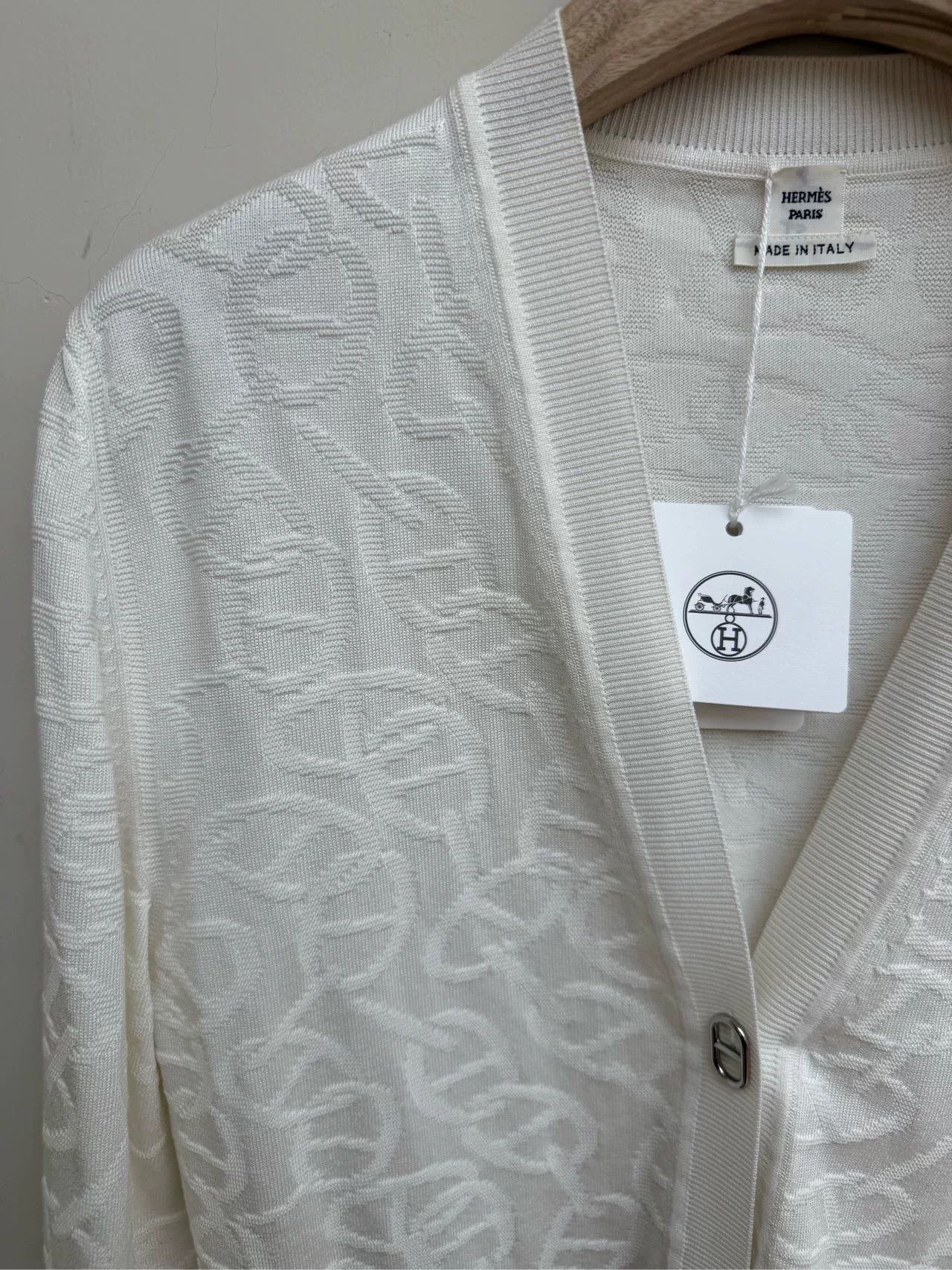 Hermes Hermes White Knit Cardigan Size US M / EU 48-50 / 2 - 3 Thumbnail