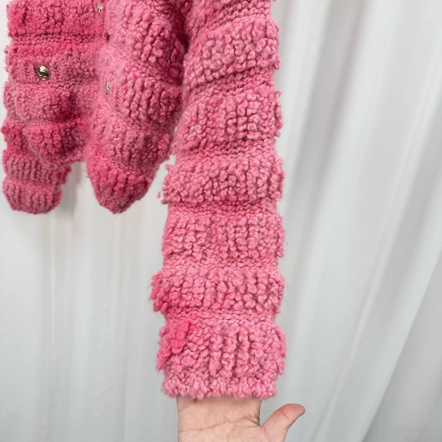 Chanel pink flamingo teddy knit jacket by chanel Size US M / EU 48-50 / 2 - 4 Thumbnail