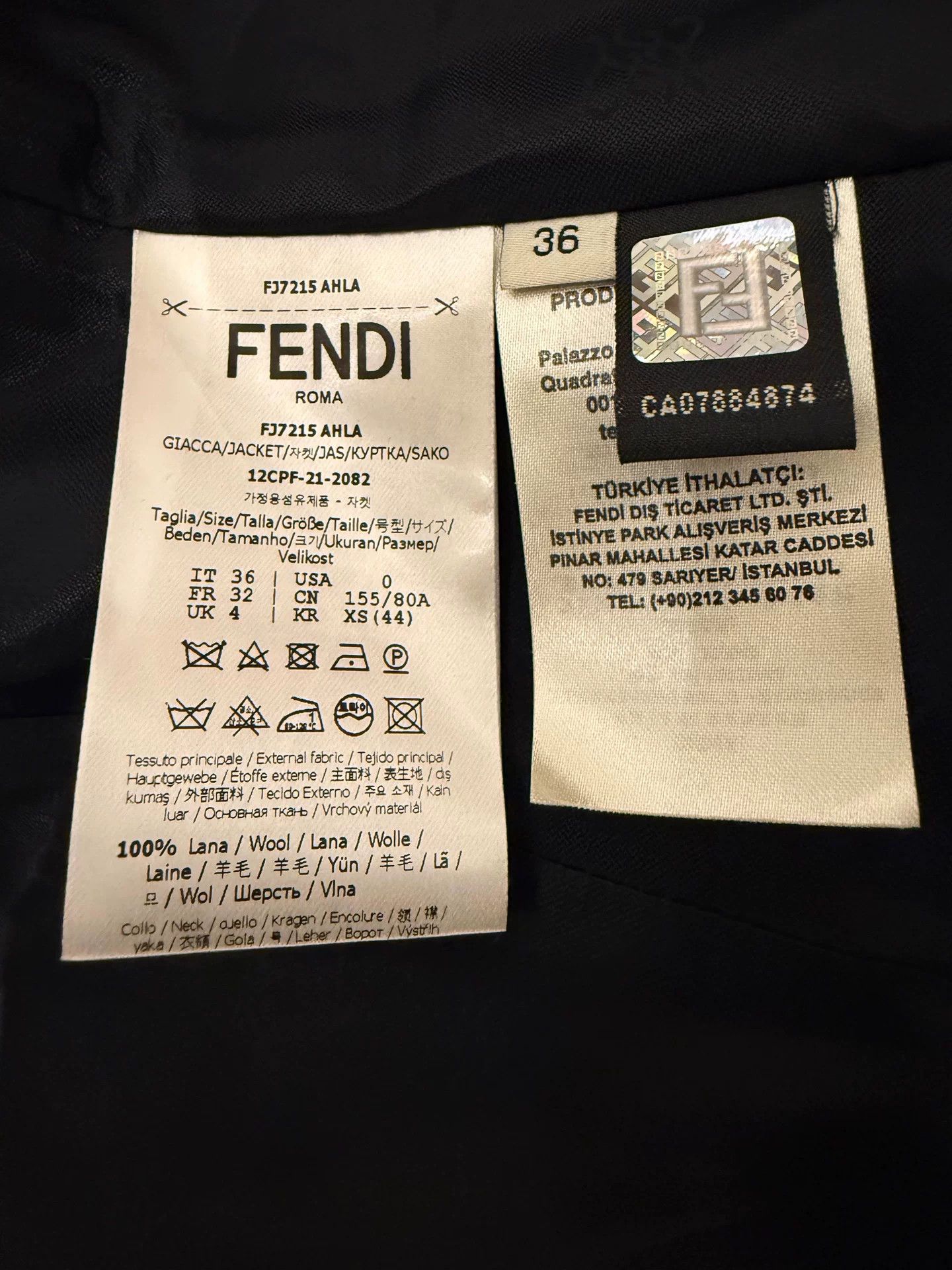 Fendi Fendi Wool Long Coat with Silk Details Size US S / EU 44-46 / 1 - 4 Thumbnail