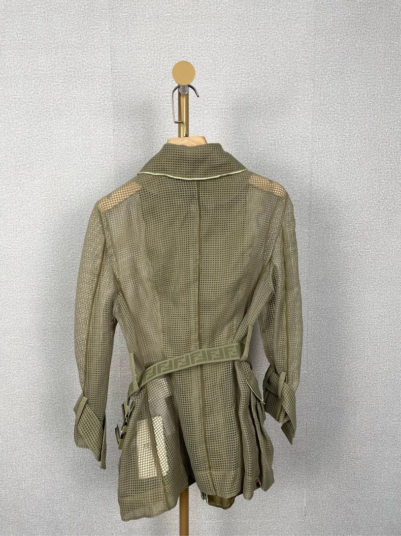 Fendi Fendi Green Textured Waistcoat Jacket Size US M / EU 48-50 / 2 - 2 Thumbnail