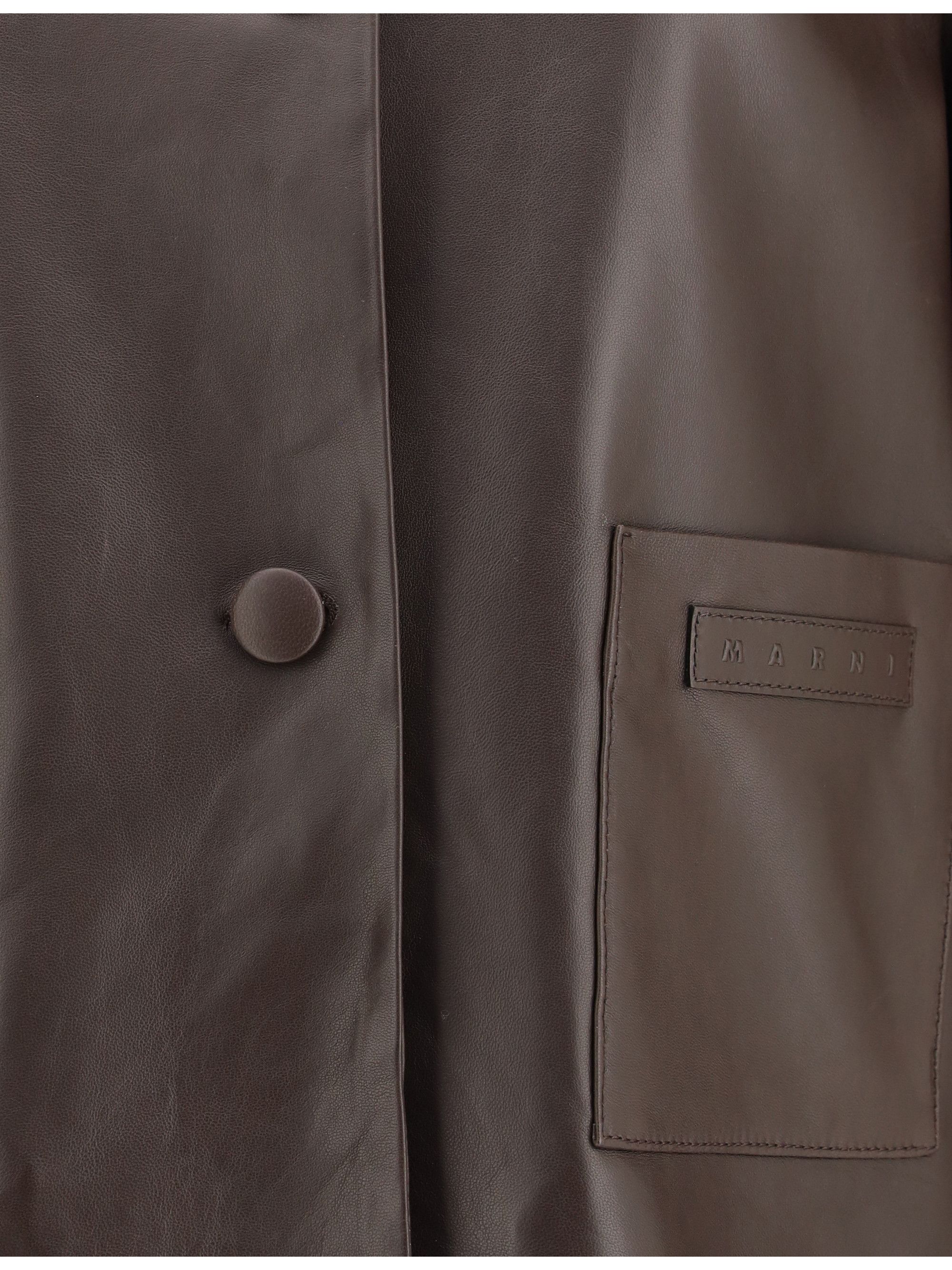 Marni Leather Jacket with a shearling collar Size M / US 6-8 / IT 42-44 - 3 Thumbnail
