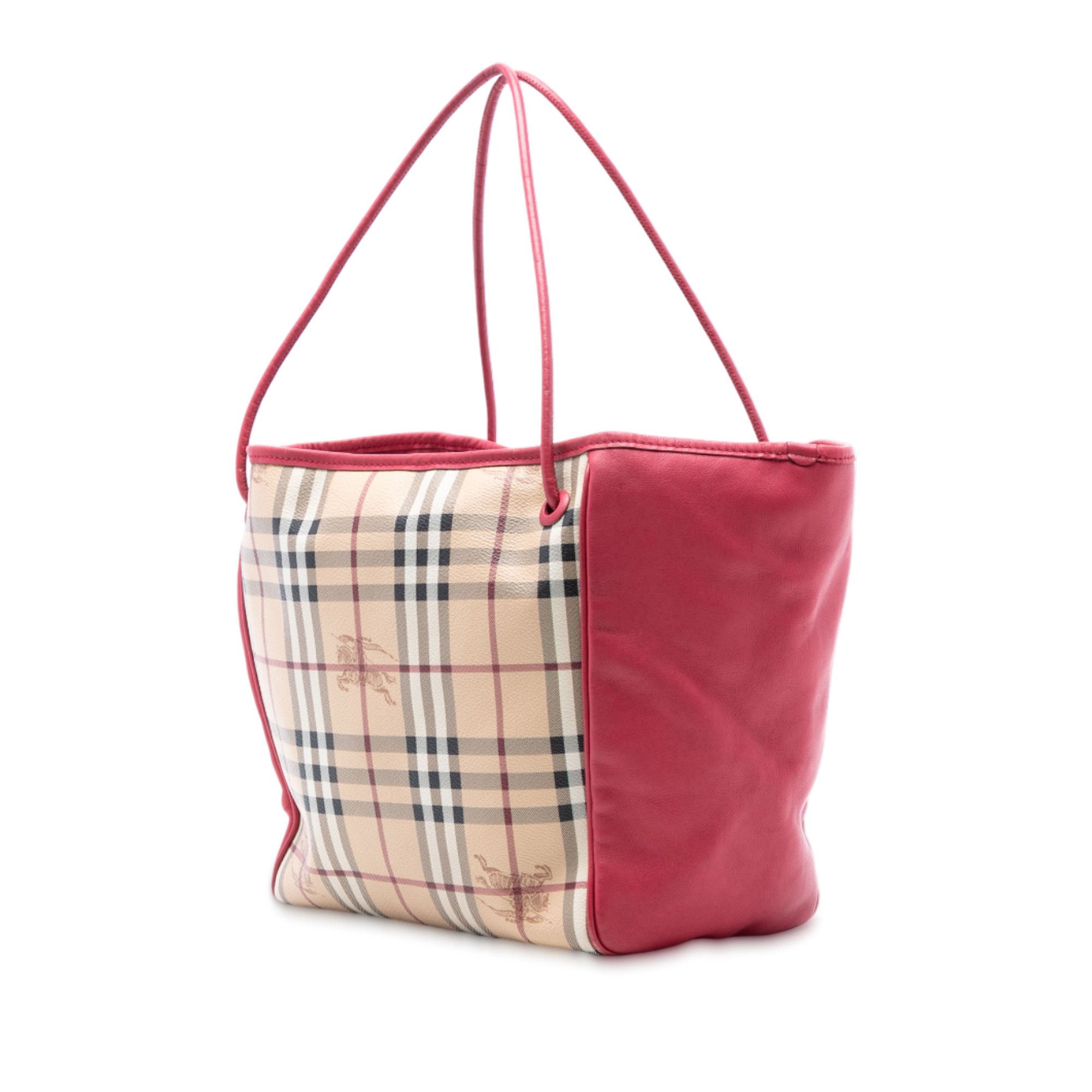 Burberry Burberry Small Leather Trimmed Haymarket Check Coated Canvas Canterbury Tote Size ONE SIZE - 2 Thumbnail