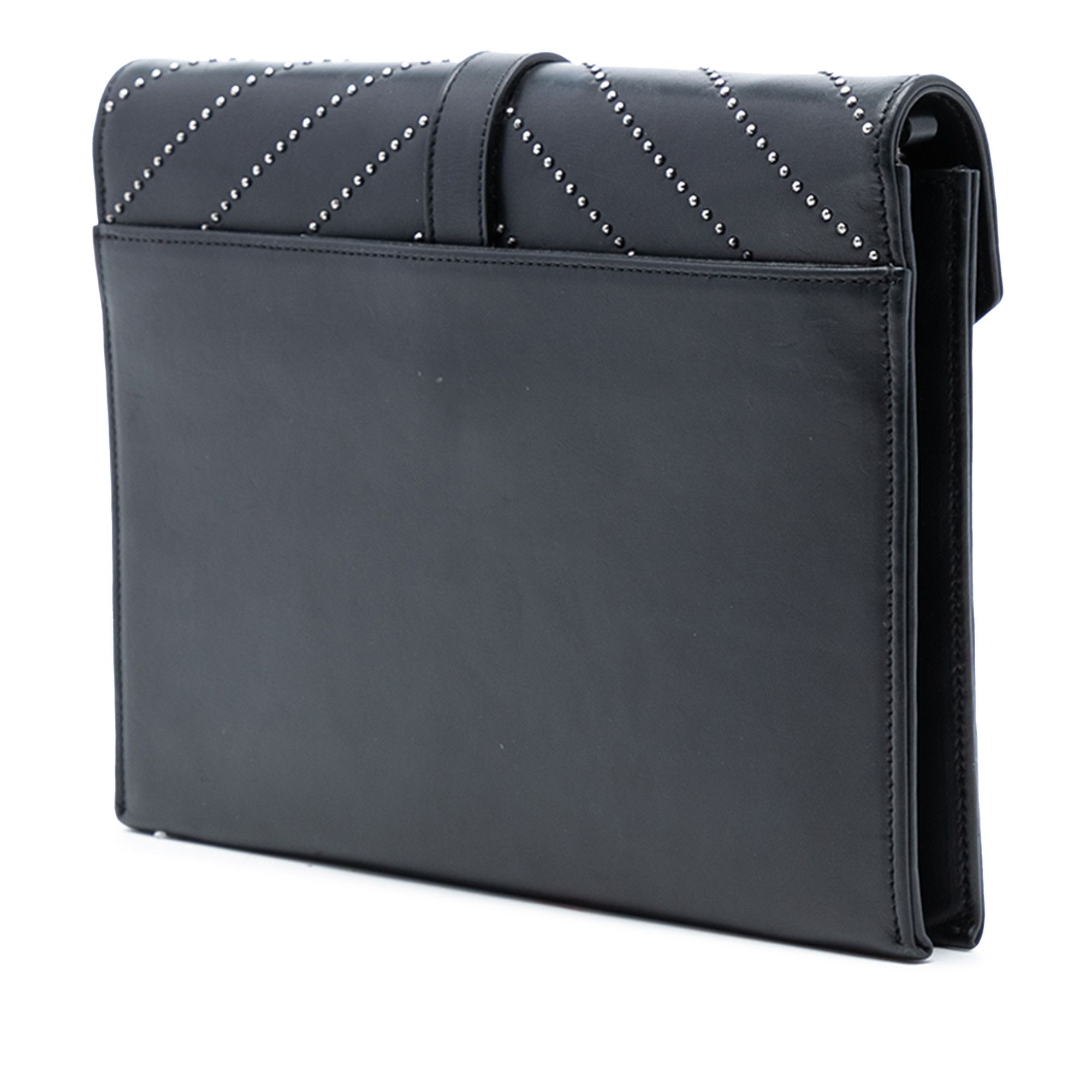 Yves Saint Laurent Yves Saint Laurent Studded Chevron Calfskin Monogram Envelope Chain Flap Size ONE SIZE - 2 Thumbnail