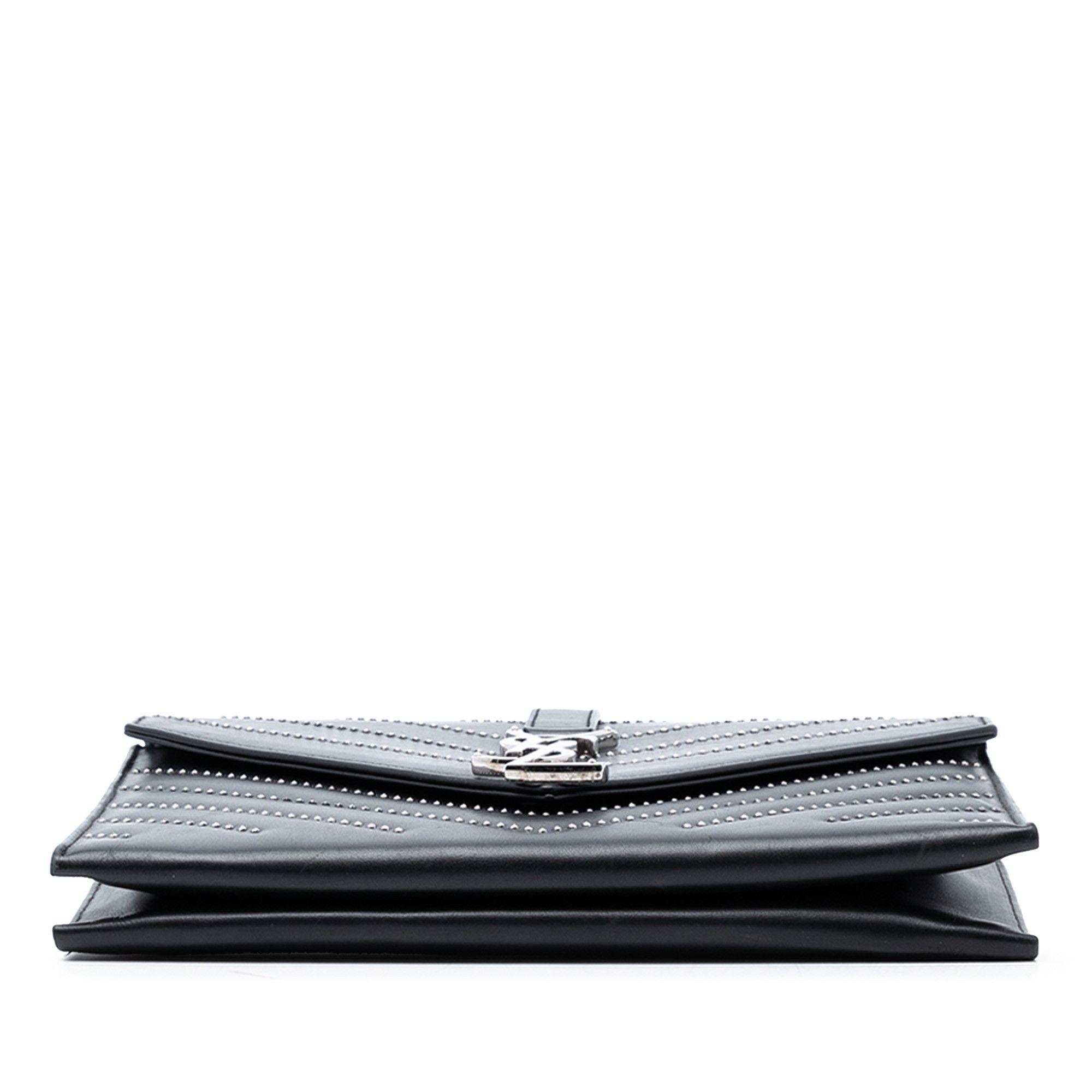 Yves Saint Laurent Yves Saint Laurent Studded Chevron Calfskin Monogram Envelope Chain Flap Size ONE SIZE - 3 Thumbnail