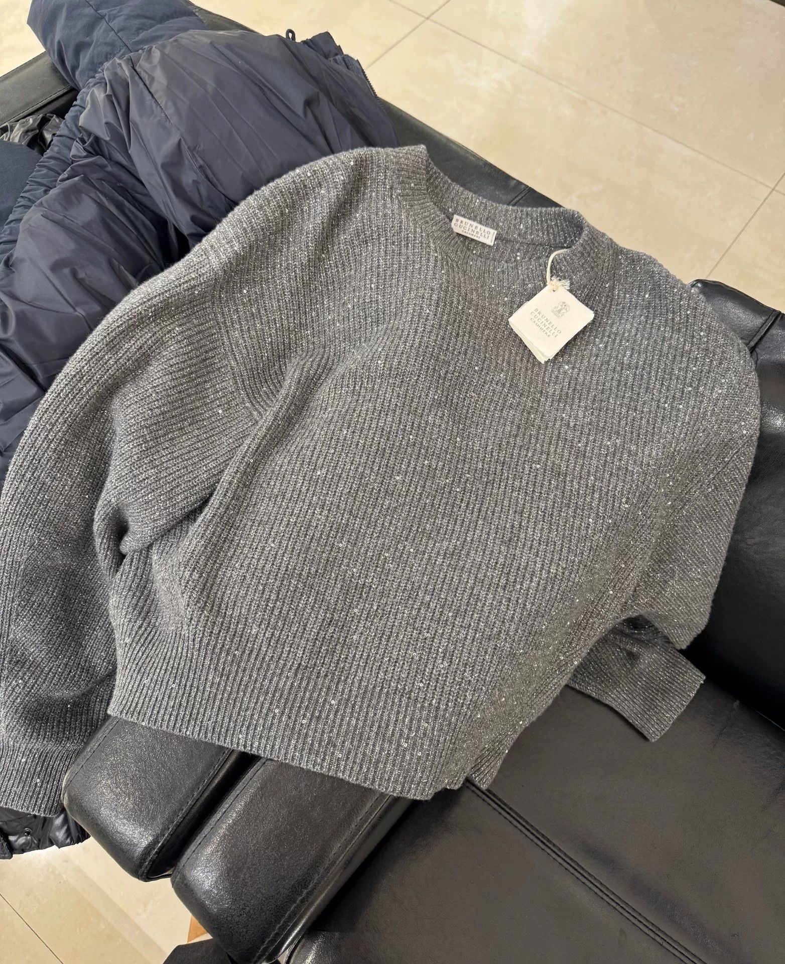 Brunello Cucinelli Brunello Cucinelli Gray Sweater M Size US M / EU 48-50 / 2 - 2 Thumbnail