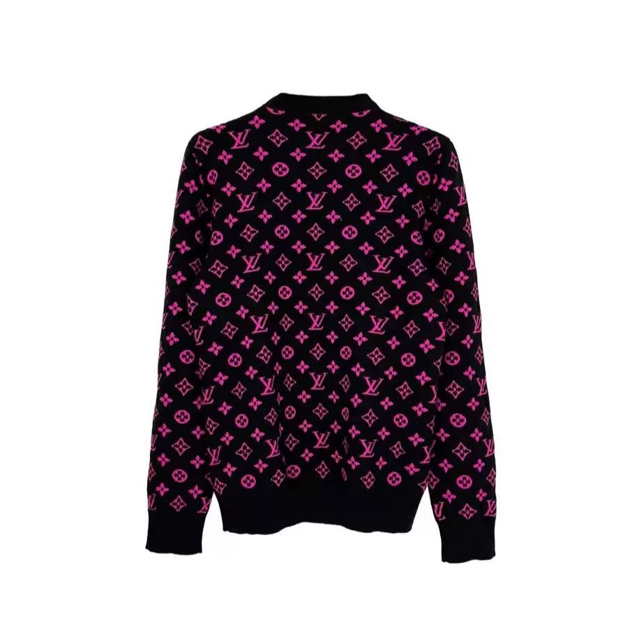 Louis Vuitton LV Black Pink Print Cashmere Sweater M Size US M / EU 48-50 / 2 - 2 Thumbnail