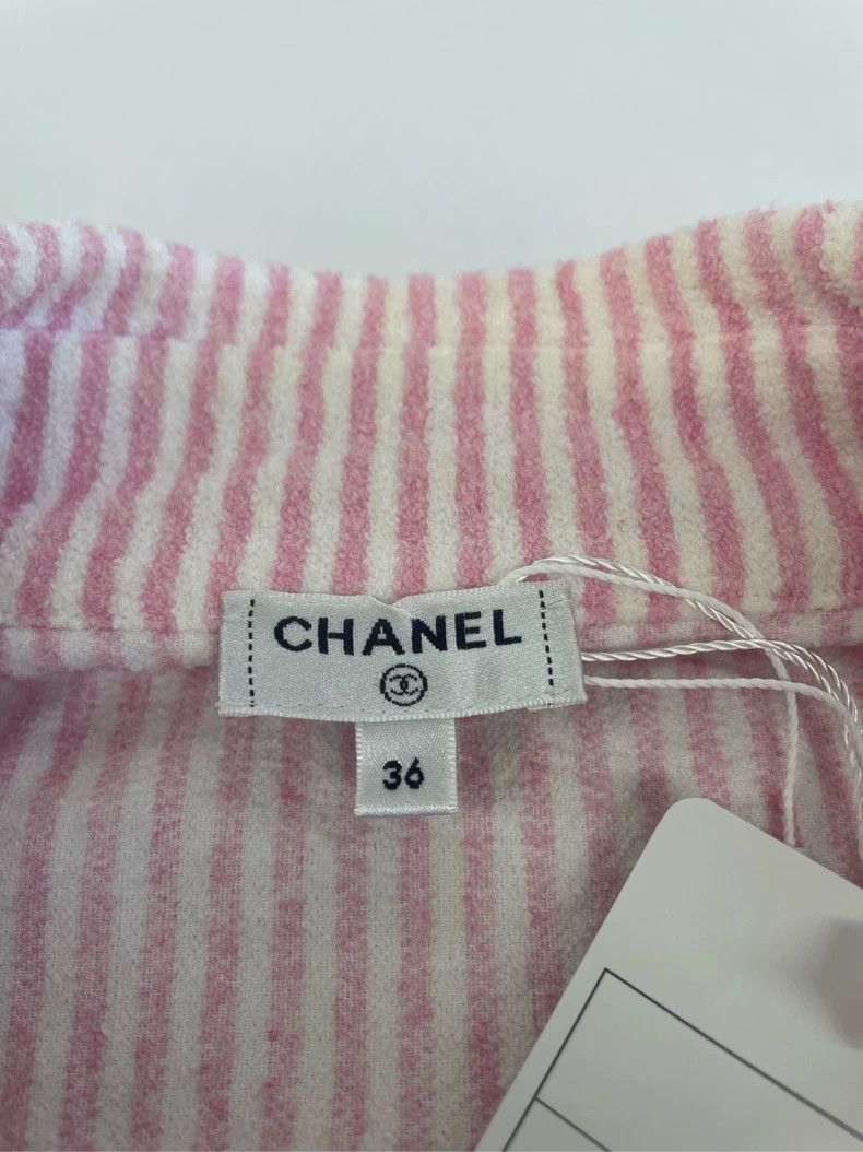 Chanel Chanel Pink White Stripe Coat Size US XS / EU 42 / 0 - 3 Thumbnail
