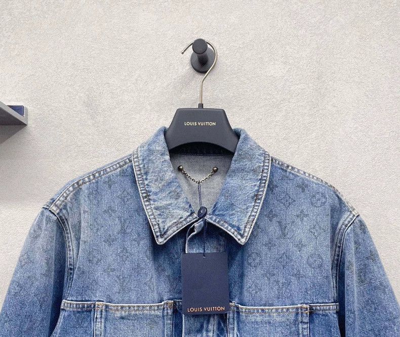 Louis Vuitton LV Vintage Distressed Denim Jacket Size US XL / EU 56 / 4 - 4 Thumbnail