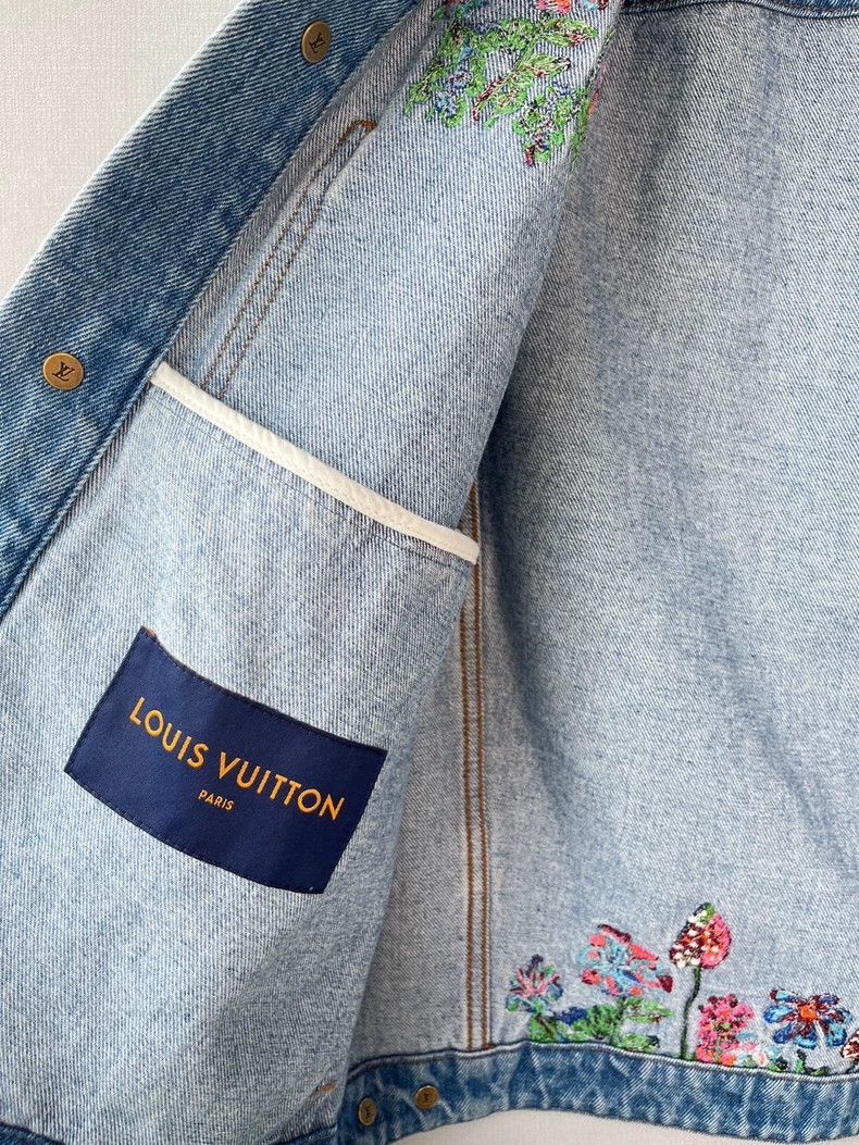 Louis Vuitton Louis Vuitton Floral Embroidered Denim Jacket Size US S / EU 44-46 / 1 - 4 Thumbnail