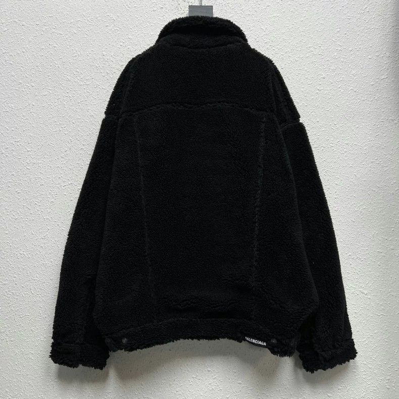 Balenciaga Balenciaga Black Teddy Fleece Jacket Size US M / EU 48-50 / 2 - 2 Thumbnail