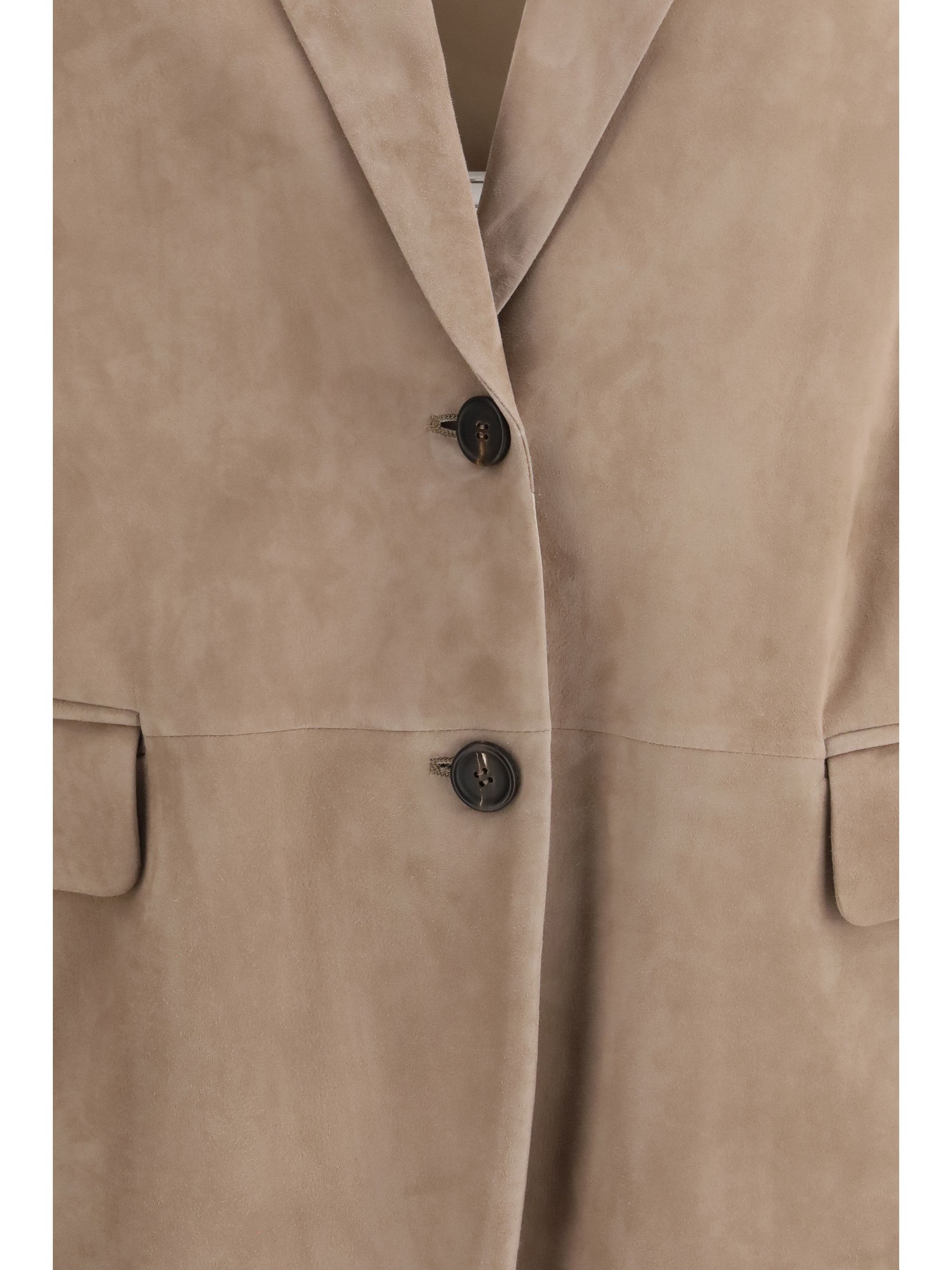 Brunello Cucinelli Suede Jacket with monile Size M / US 6-8 / IT 42-44 - 3 Thumbnail
