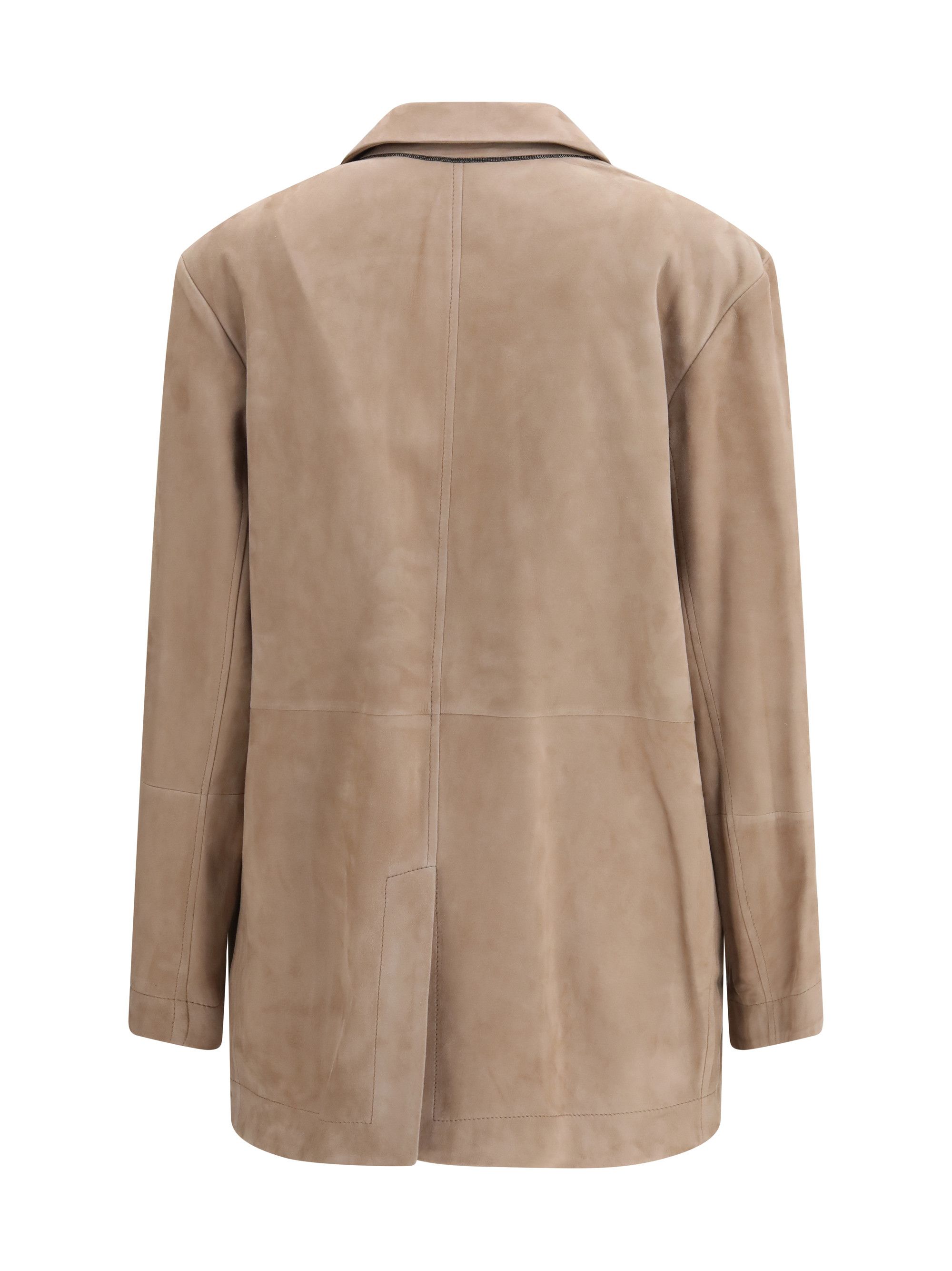 Brunello Cucinelli Suede Jacket with monile Size M / US 6-8 / IT 42-44 - 2 Thumbnail