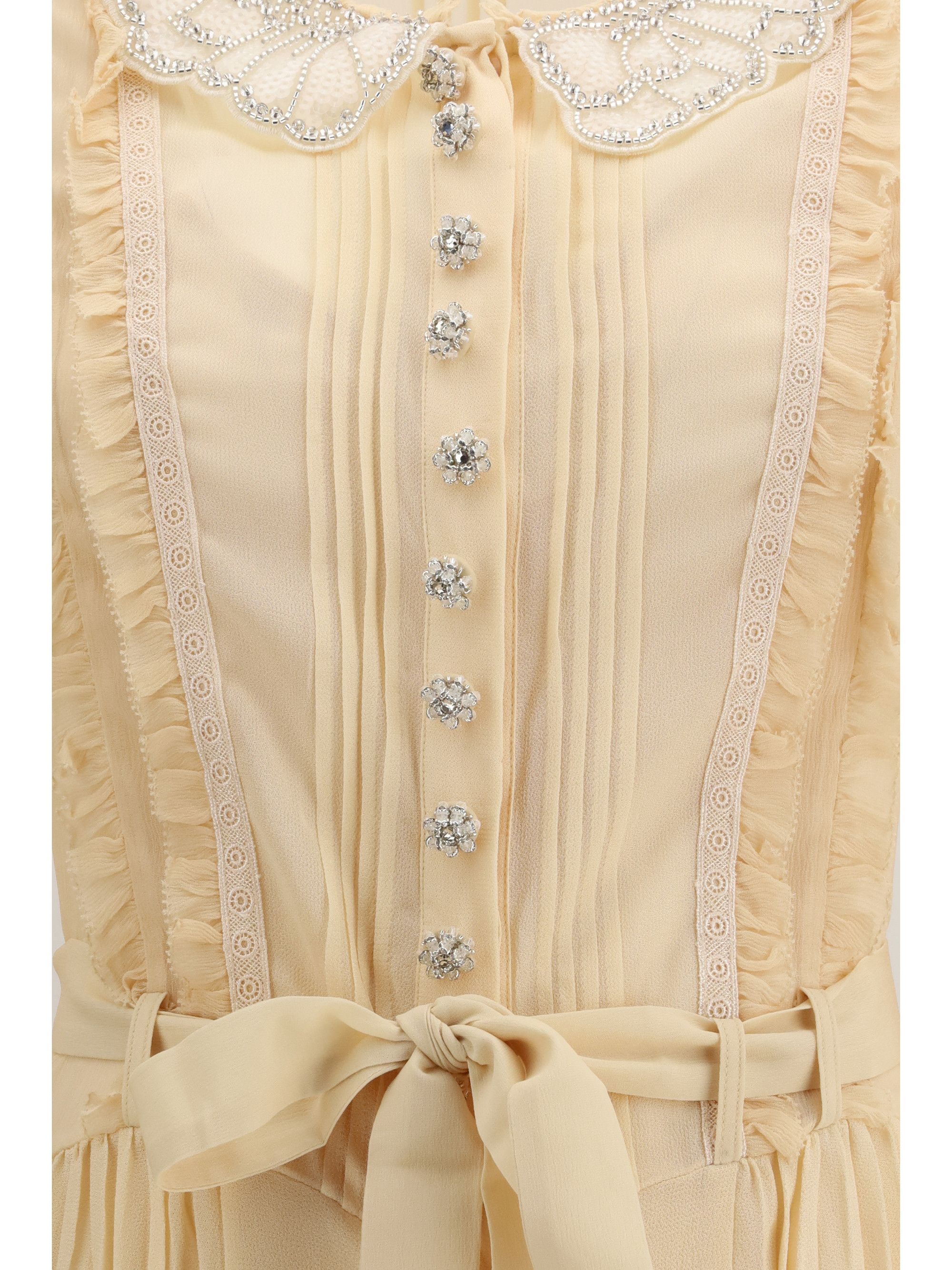 Self-Portrait Pleated georgette mini Dress Size M / US 6-8 / IT 42-44 - 3 Thumbnail