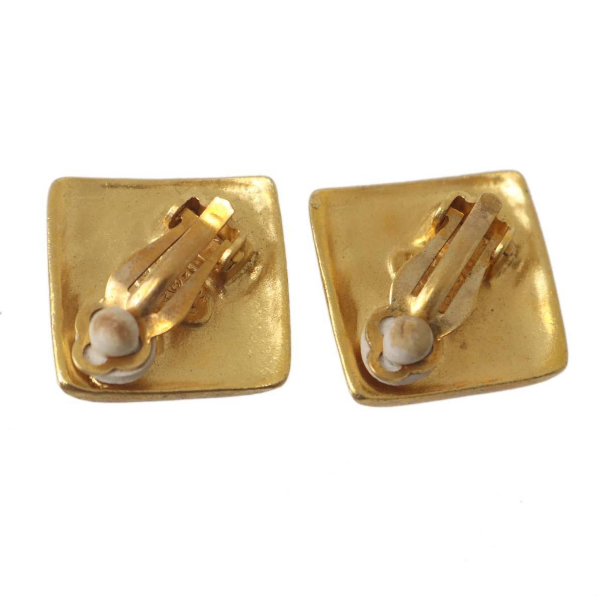 Chanel CHANEL Coco Mark Square Earrings, Gold, 96P, Total Length: H2.5 x W2.5cm, Weight: 6.1g (each), 6.5g (each) Size ONE SIZE - 3 Thumbnail