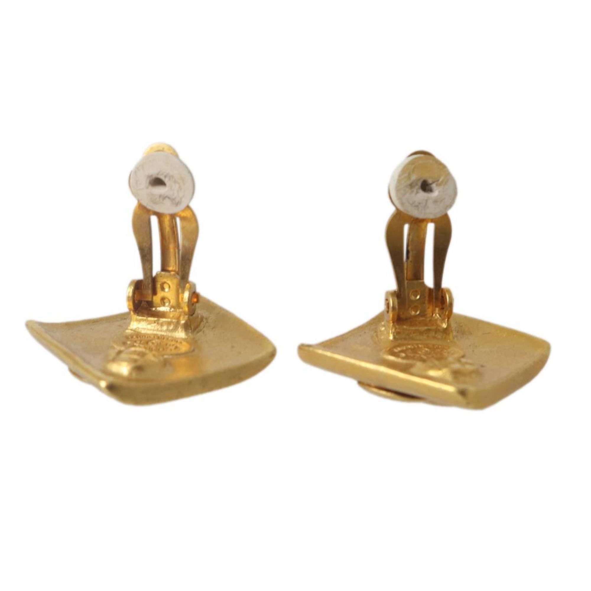 Chanel CHANEL Coco Mark Square Earrings, Gold, 96P, Total Length: H2.5 x W2.5cm, Weight: 6.1g (each), 6.5g (each) Size ONE SIZE - 4 Thumbnail