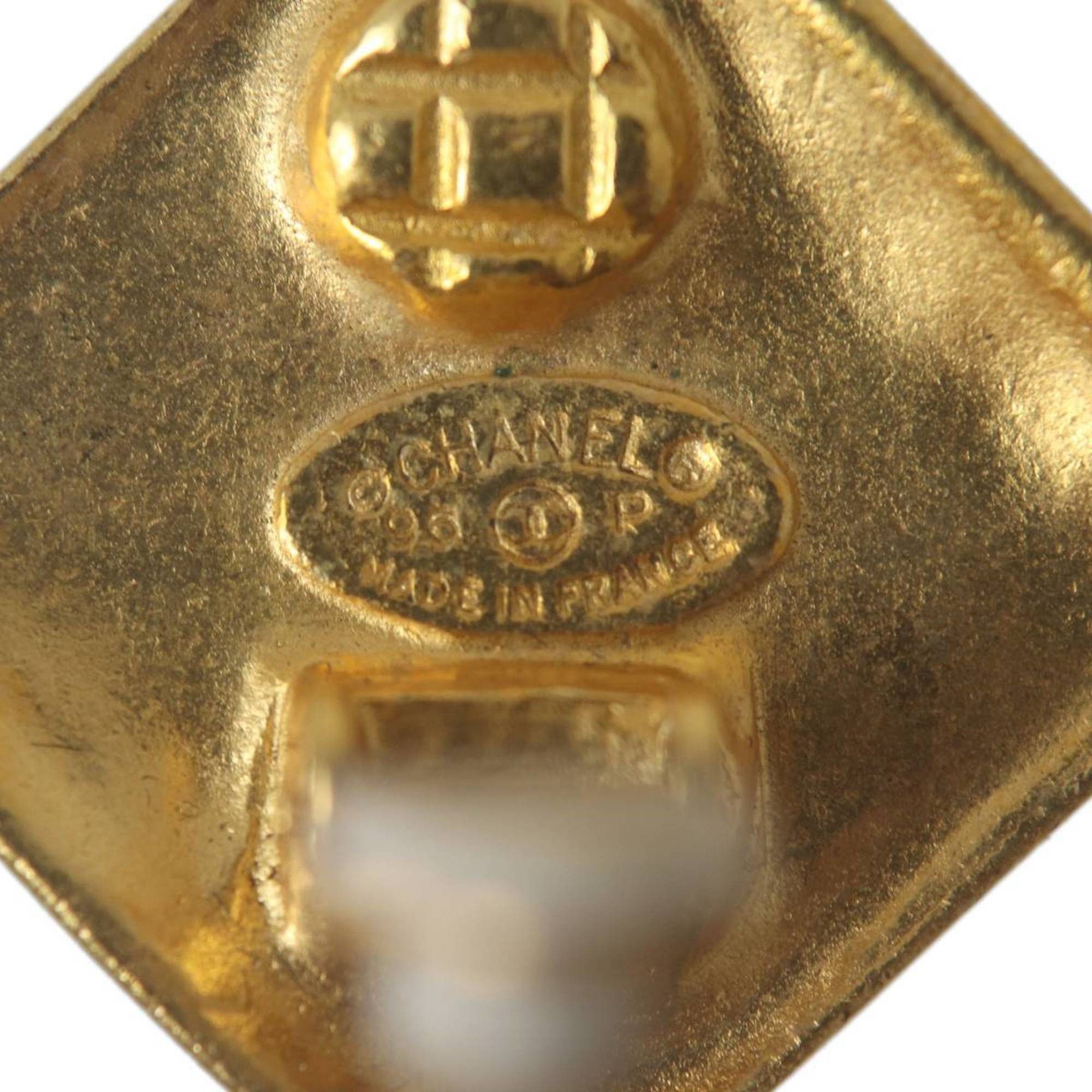 Chanel CHANEL Coco Mark Square Earrings, Gold, 96P, Total Length: H2.5 x W2.5cm, Weight: 6.1g (each), 6.5g (each) Size ONE SIZE - 5 Thumbnail