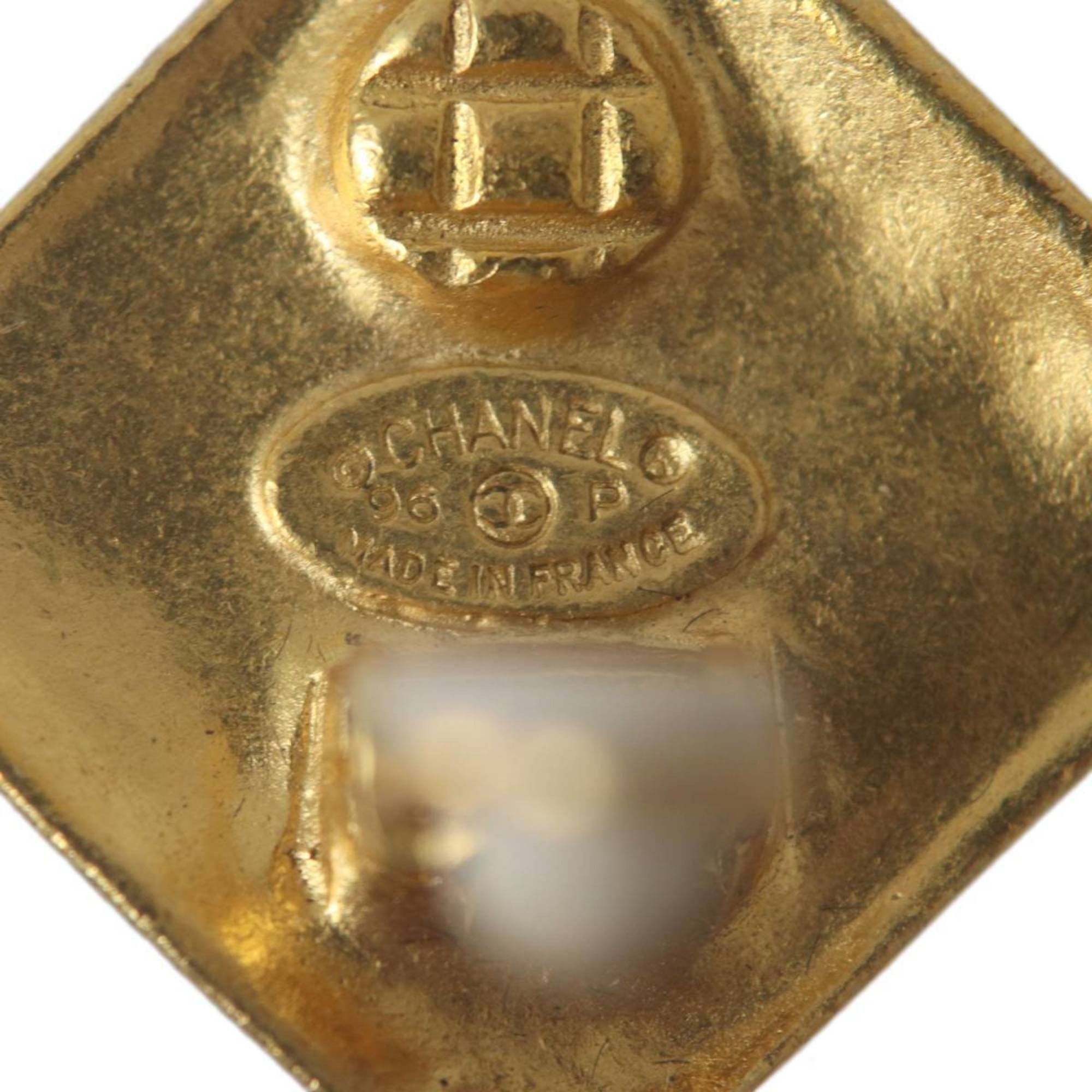 Chanel CHANEL Coco Mark Square Earrings, Gold, 96P, Total Length: H2.5 x W2.5cm, Weight: 6.1g (each), 6.5g (each) Size ONE SIZE - 6 Thumbnail