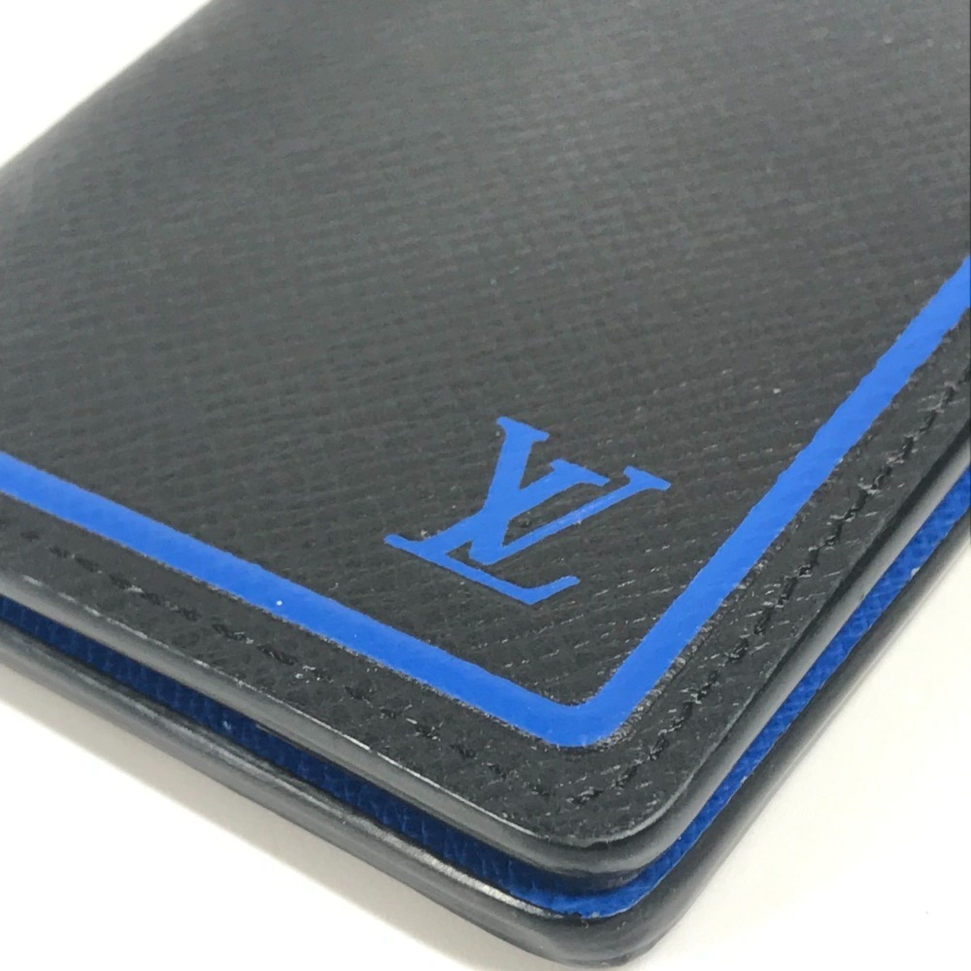Louis Vuitton LOUIS VUITTON M63329 Taiga Organizer de Poche Business Card Holder/Pass Case/Bifold Holder/Card Case in Leather, Black, for Men and Women Size ONE SIZE - 7 Thumbnail