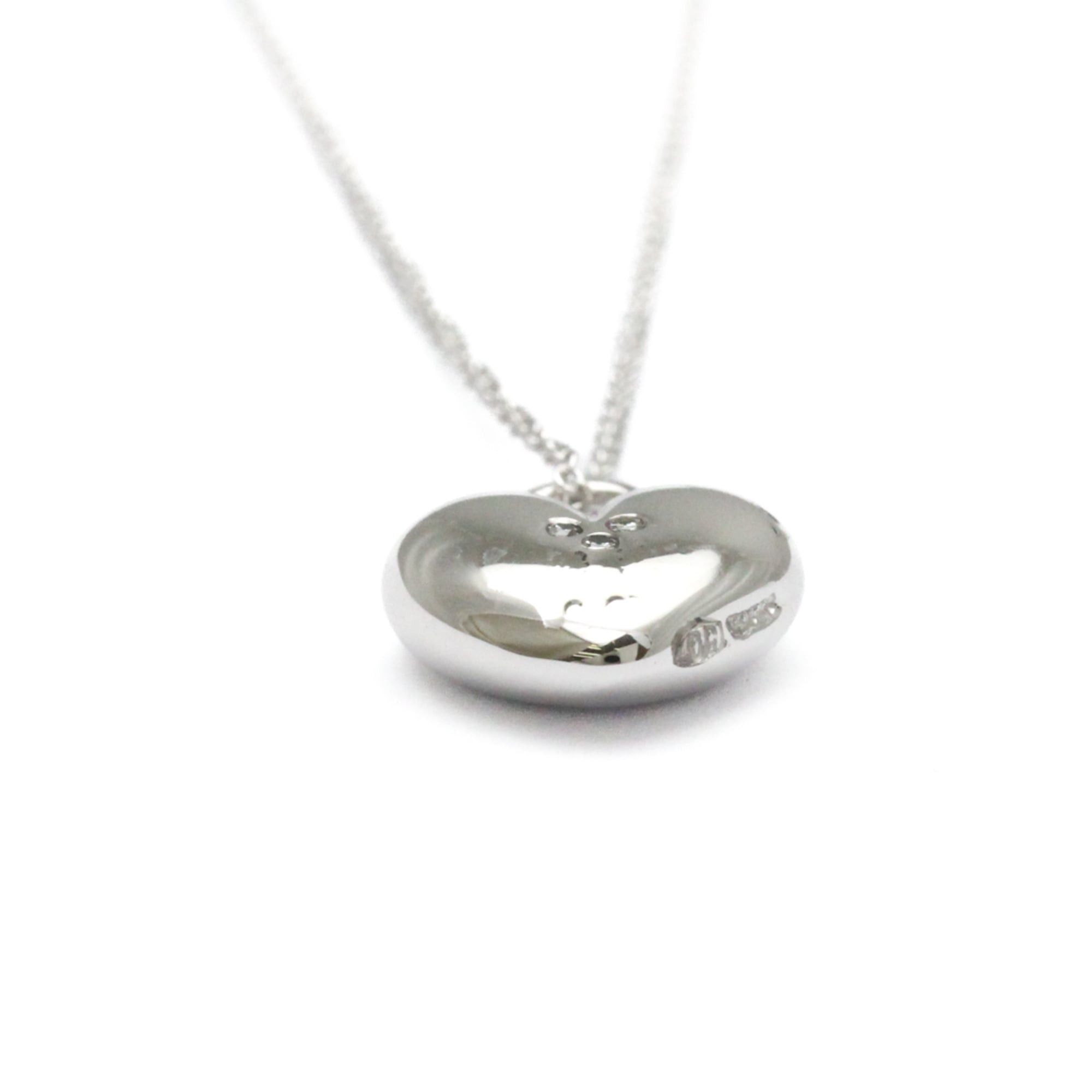 Tiffany & Co. Tiffany Sentimental Heart Diamond Necklace Platinum Diamond Women,Men Fashion Pendant Necklace (Silver) Size ONE SIZE - 13 Thumbnail