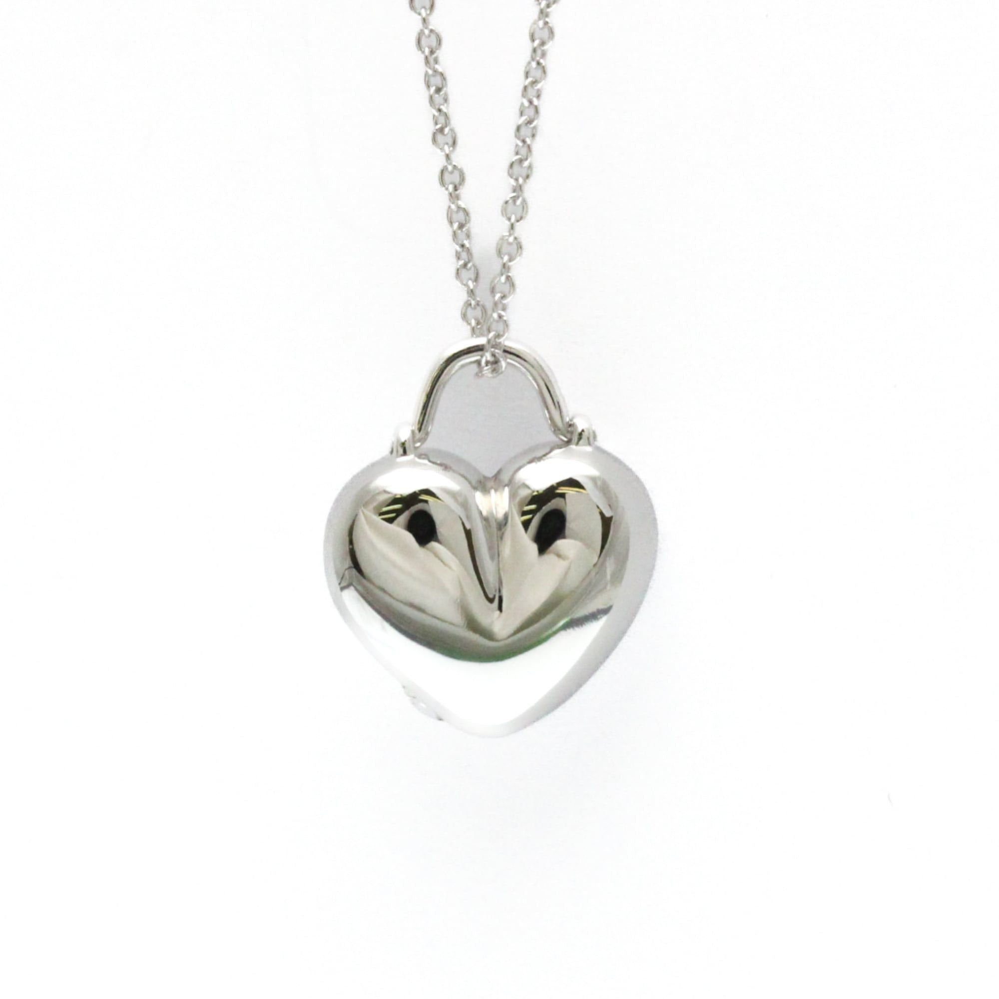Tiffany & Co. Tiffany Sentimental Heart Diamond Necklace Platinum Diamond Women,Men Fashion Pendant Necklace (Silver) Size ONE SIZE - 2 Thumbnail