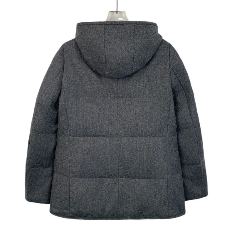 Brunello Cucinelli Brunello Cucinelli Gray Wool Down Coat Size US L / EU 52-54 / 3 - 2 Thumbnail